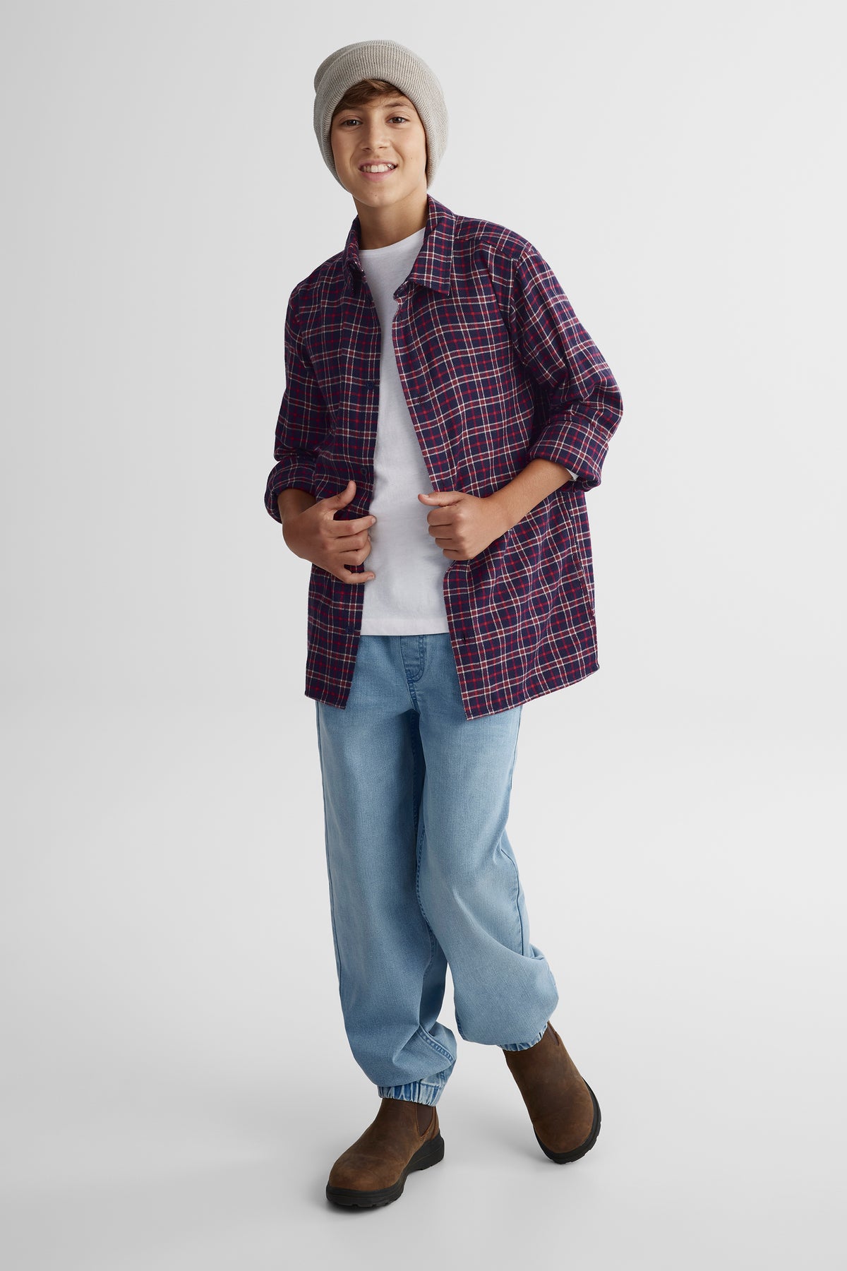 Chemise à manches longues - Ado garçon && BLEU MULTI