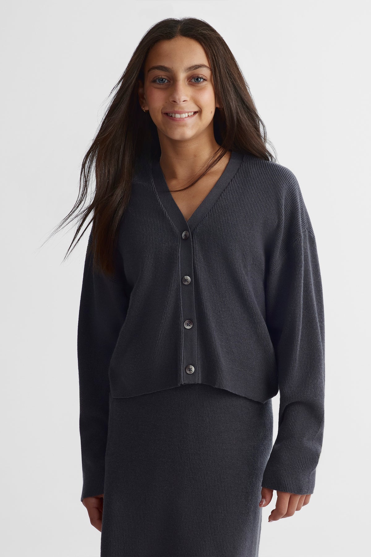 Veste côtelée - Ado fille && CHARBON