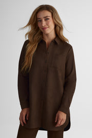 Chemisier extensible - Femme && BRUN