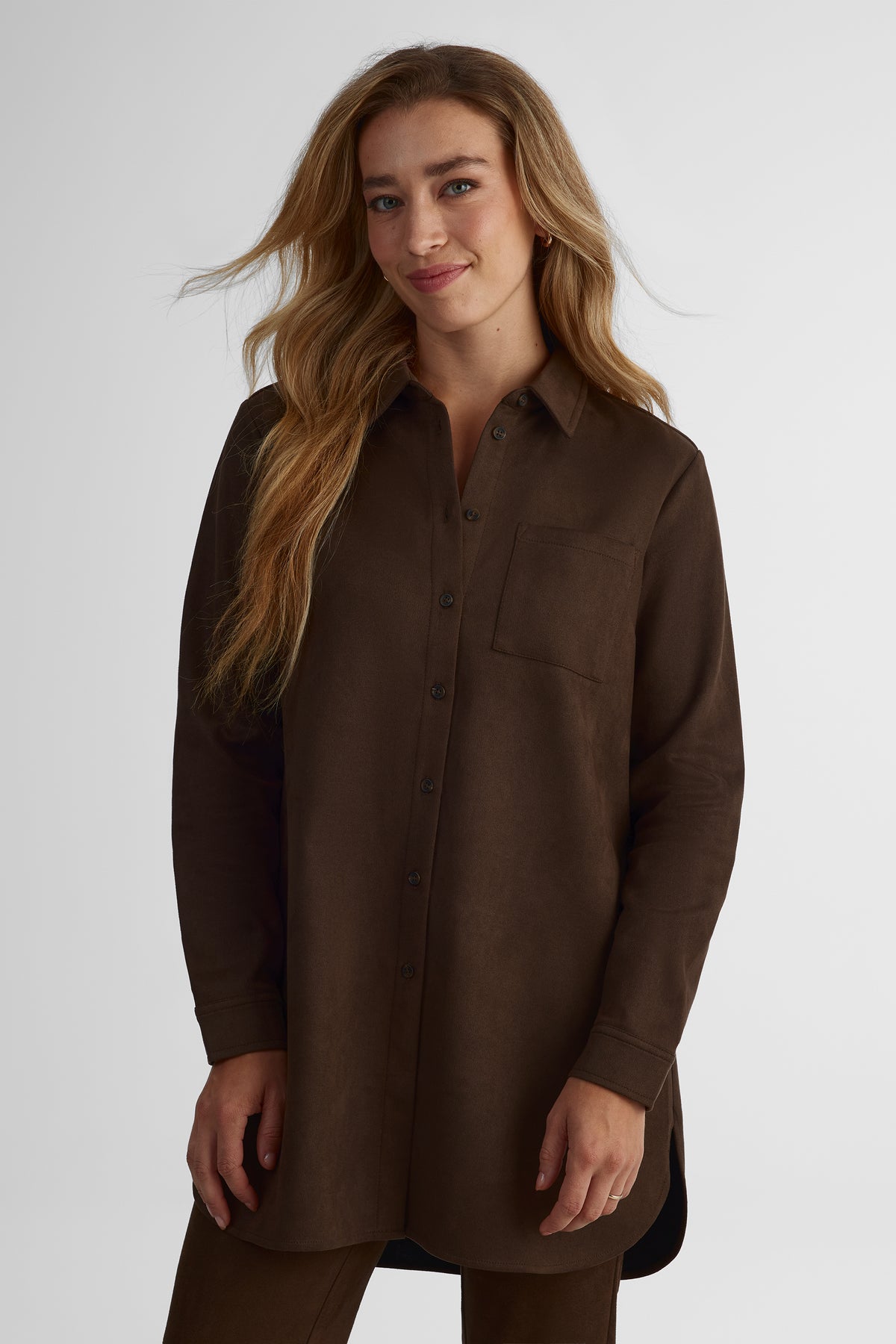 Chemisier extensible - Femme && BRUN