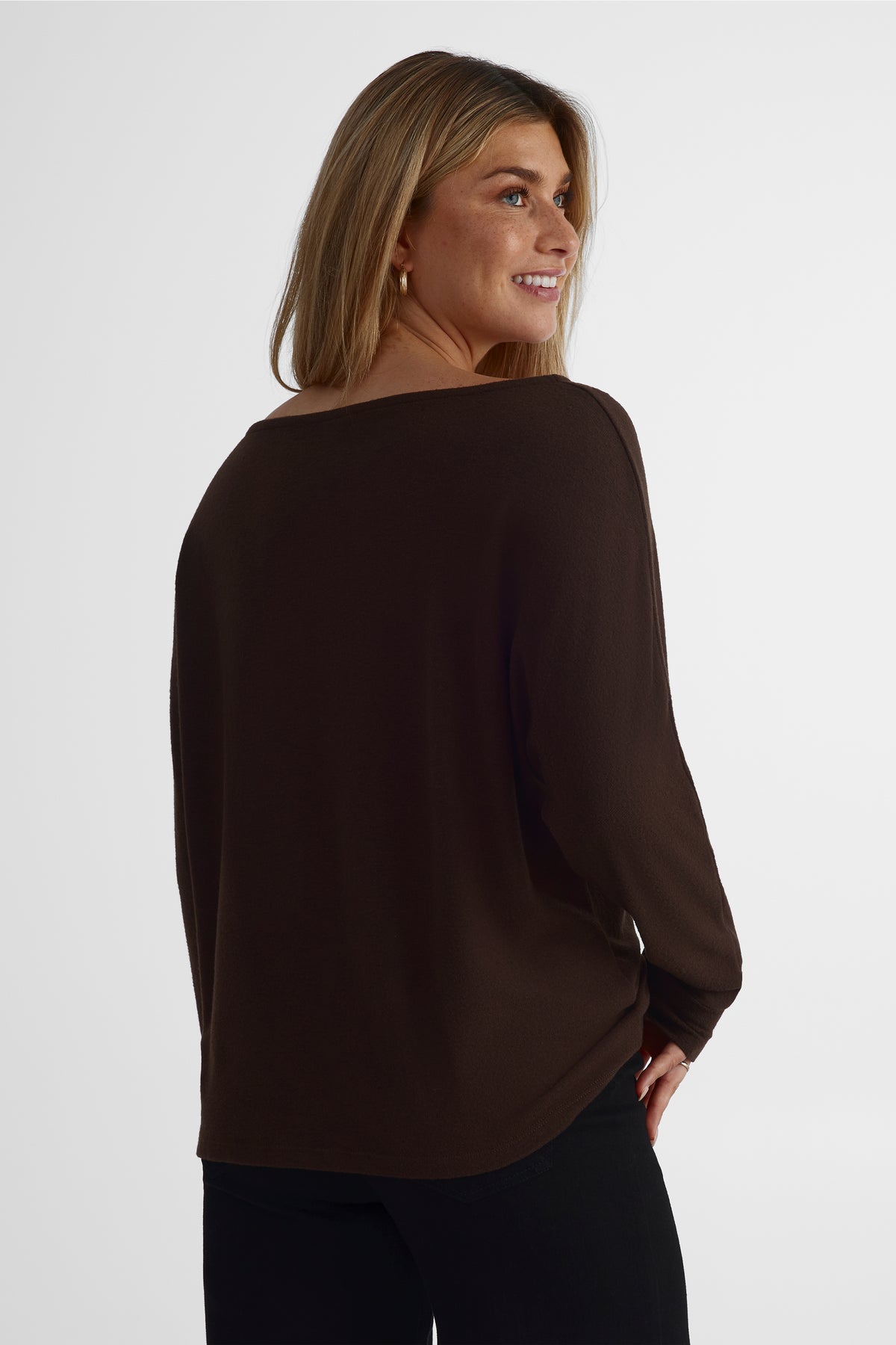 Chandail en tricot extensible - Femme && BRUN