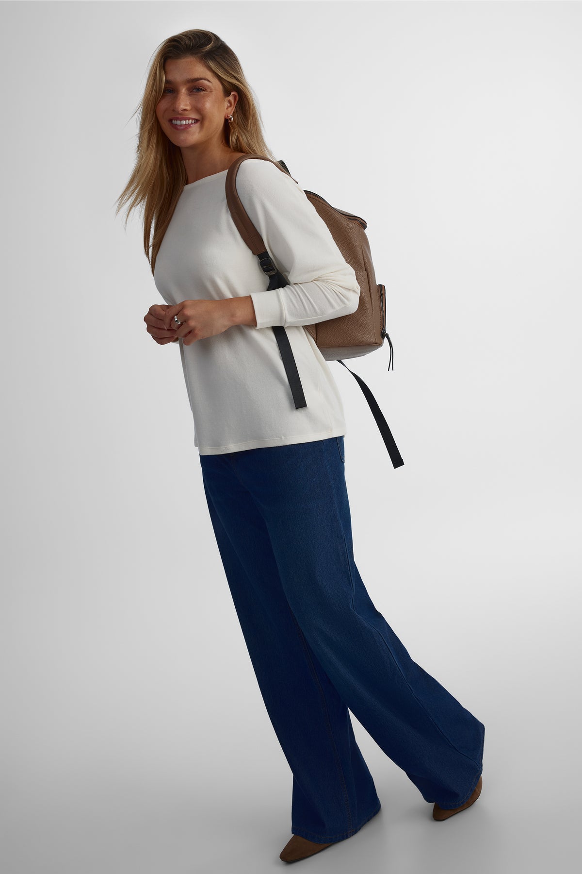 Chandail en tricot extensible - Femme && BEIGE