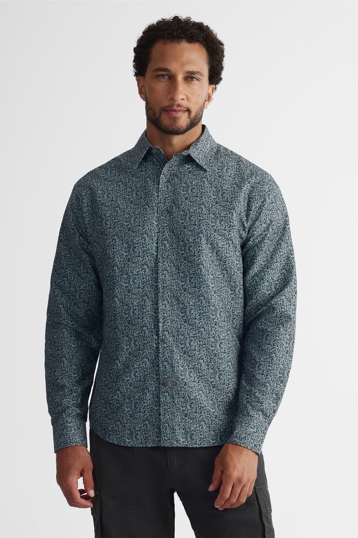 Chemise à manches longues - Homme && VERT MULTI