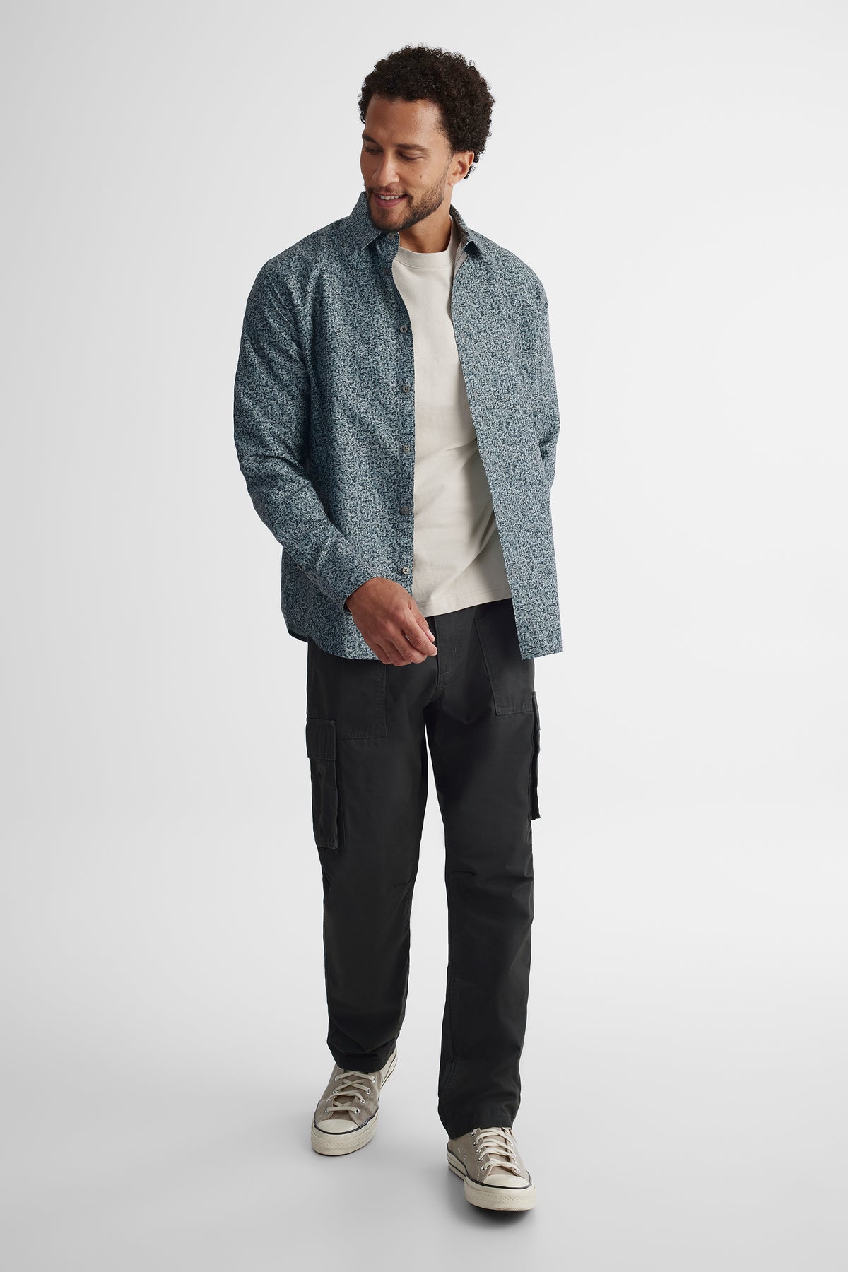 Chemise à manches longues - Homme && VERT MULTI