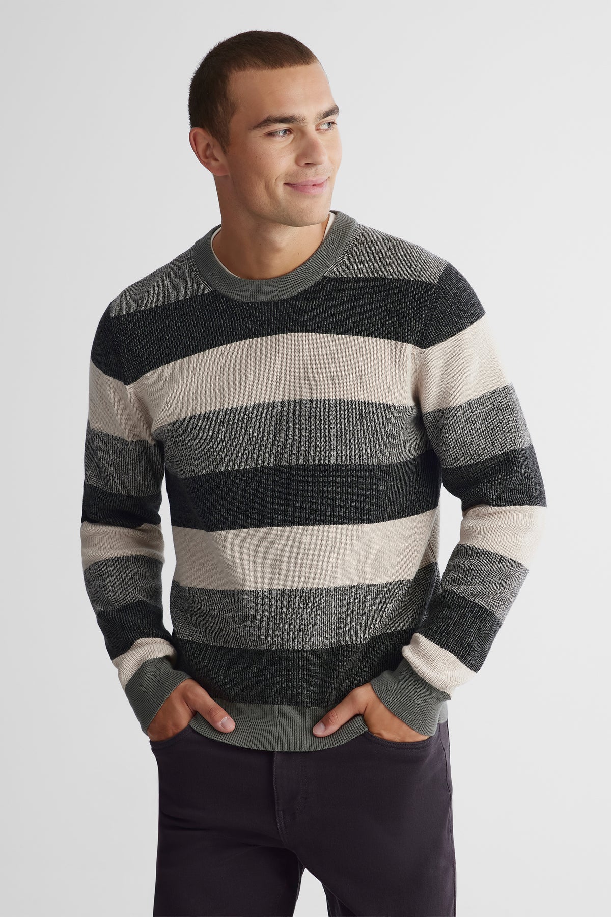 Chandail en tricot - Homme && GRIS MULTI