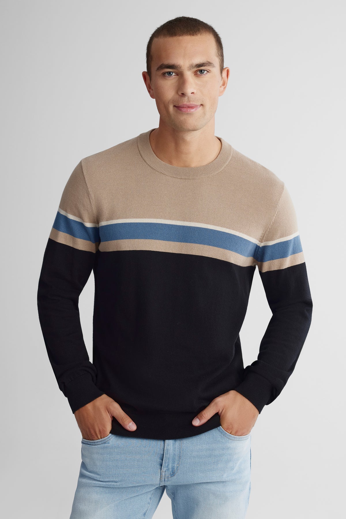 Chandail en tricot - Homme && NOIR/MULTI