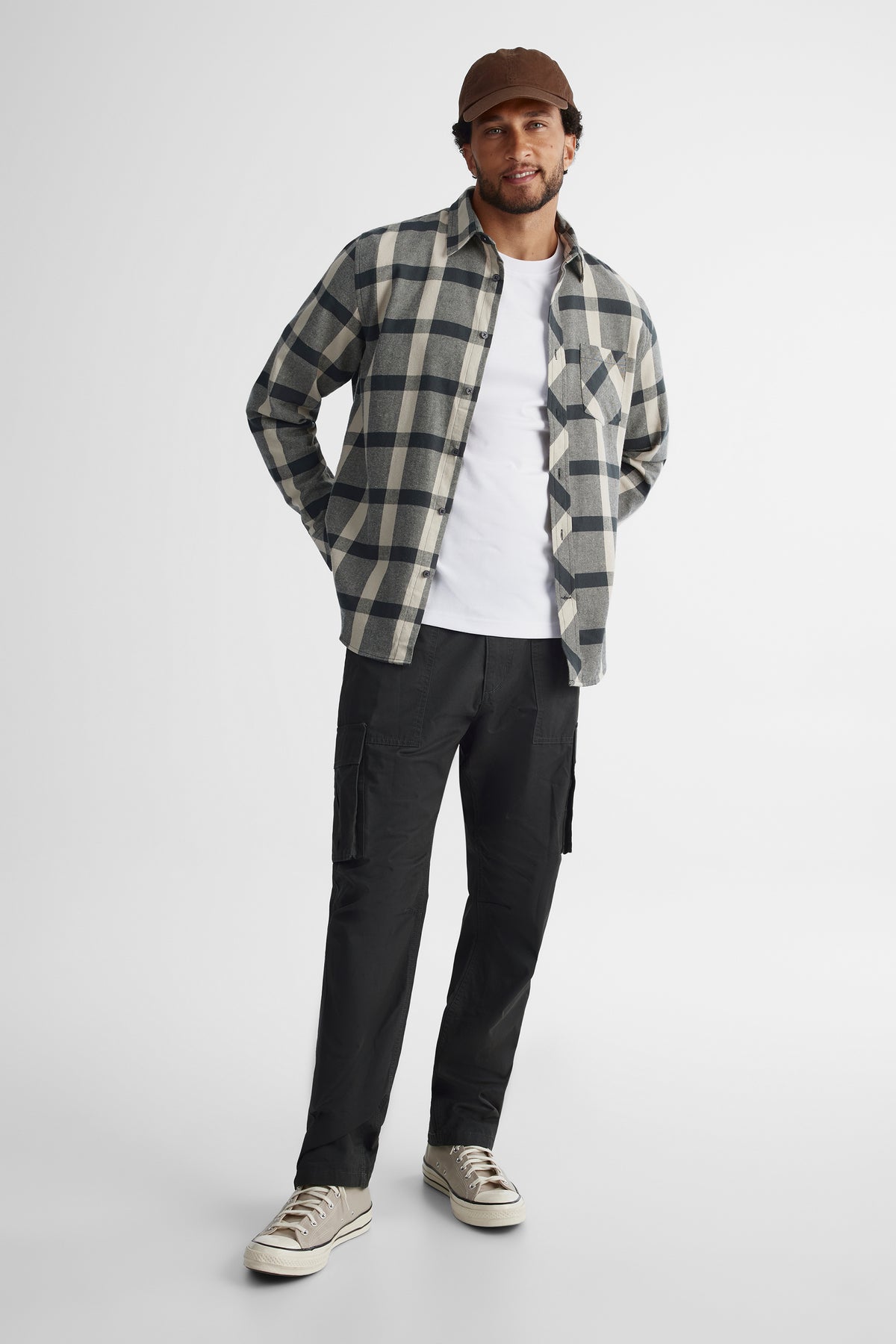 Chemise à manches longues - Homme && TAUPE MULTI