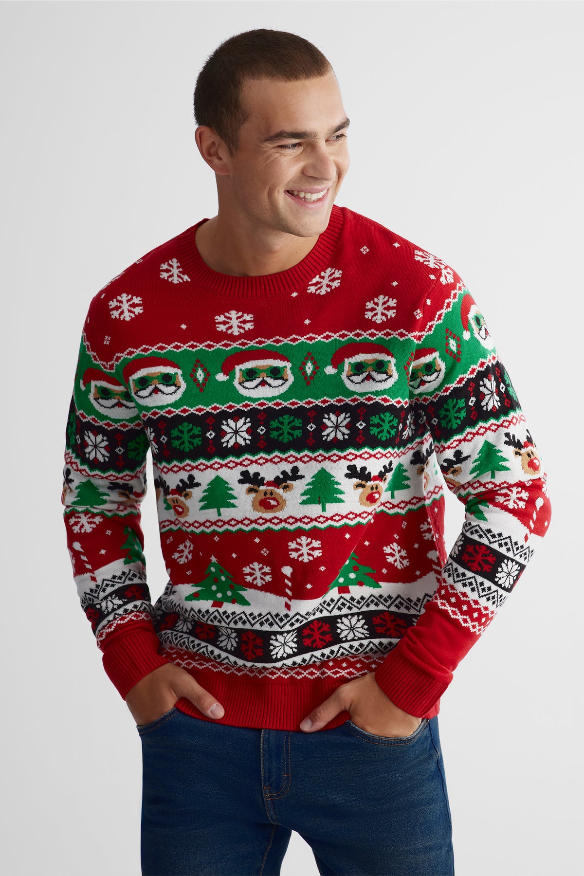 Chandail en tricot - Homme && ROUGE