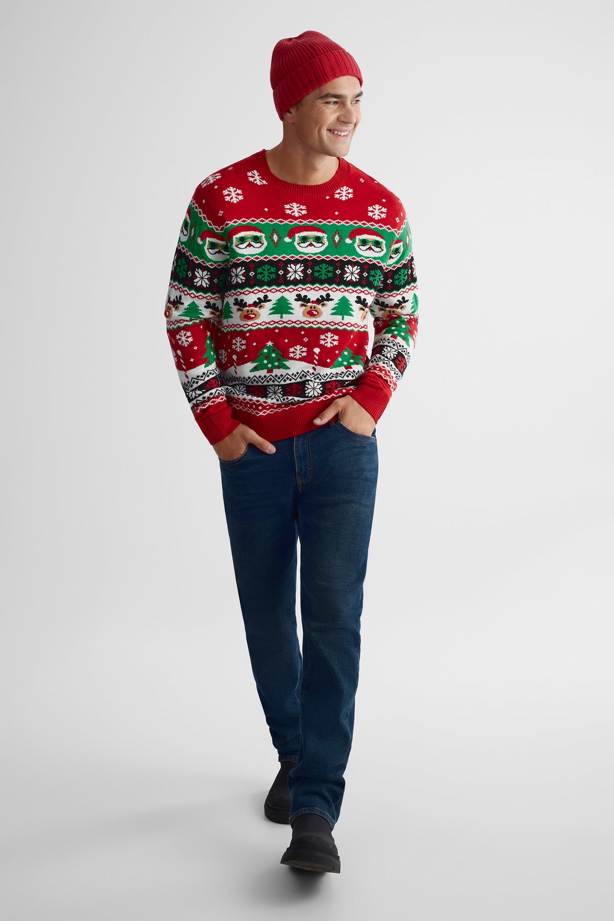 Chandail en tricot - Homme && ROUGE