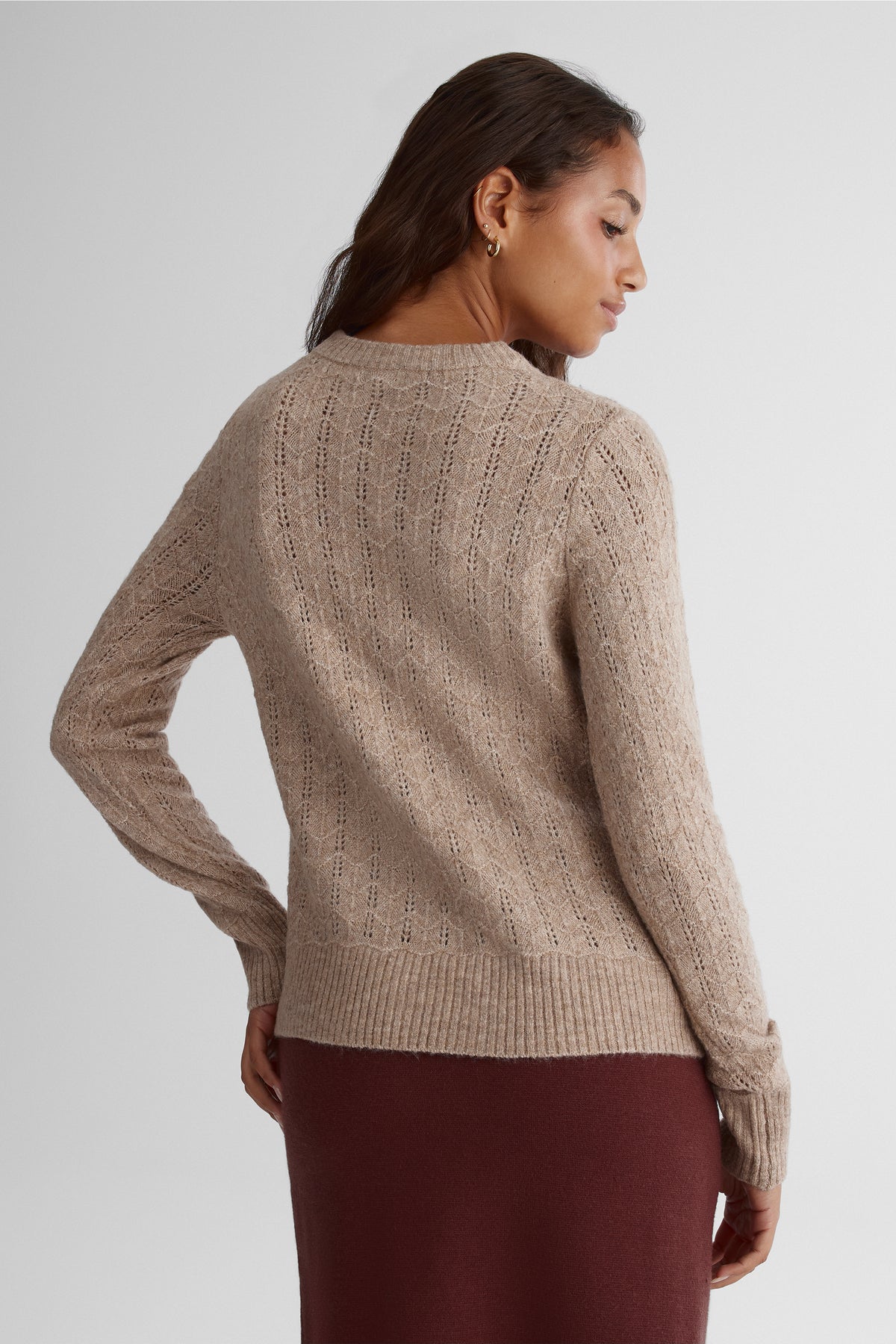 Chandail en tricot extensible - Femme && TAUPE