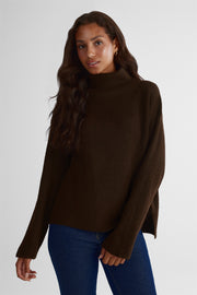 Chandail en tricot extensible - Femme && BRUN