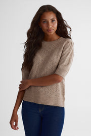Chandail en tricot extensible - Femme && TAUPE