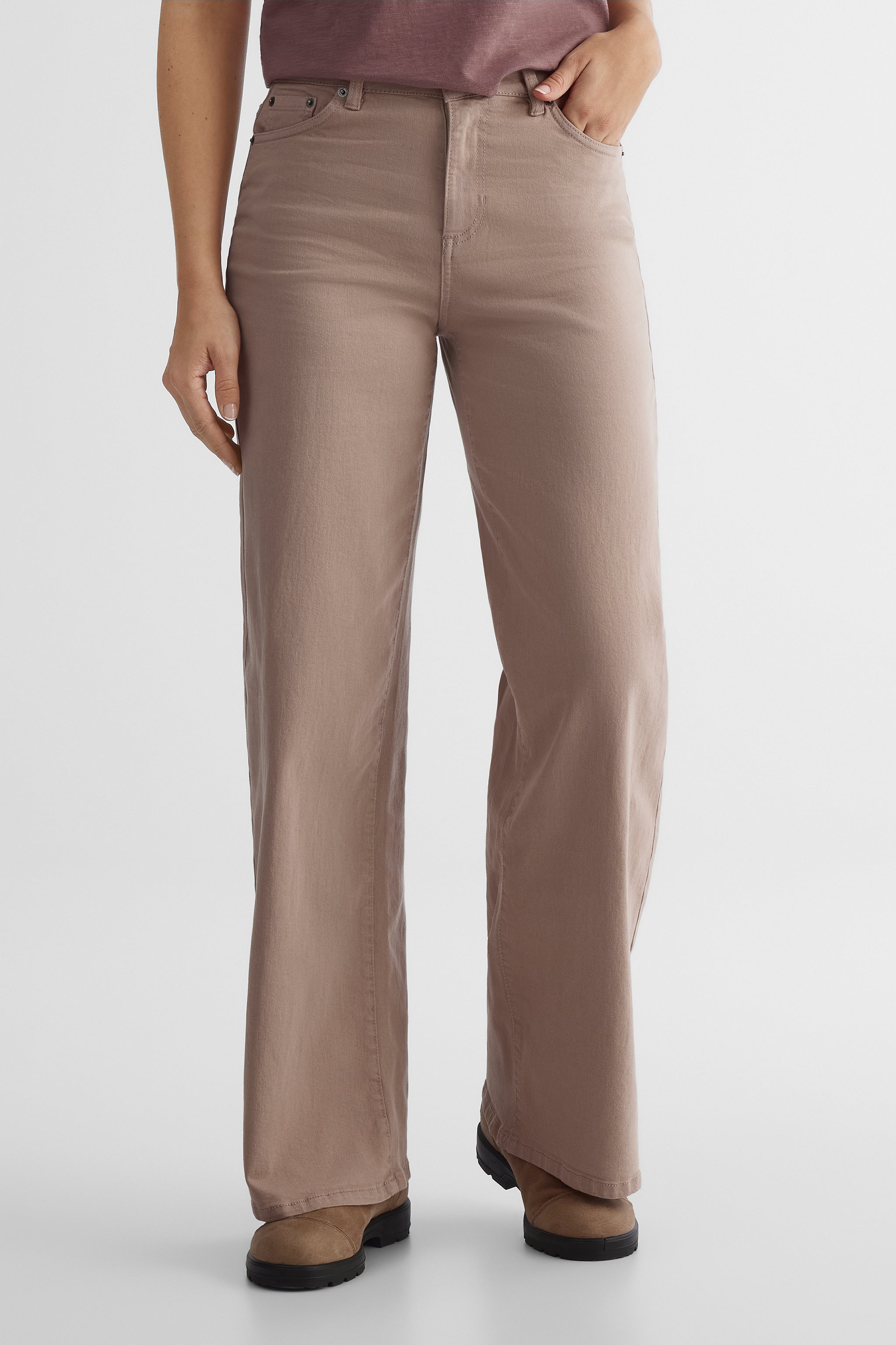 Jeans ajusté confortable - Femme && TAUPE