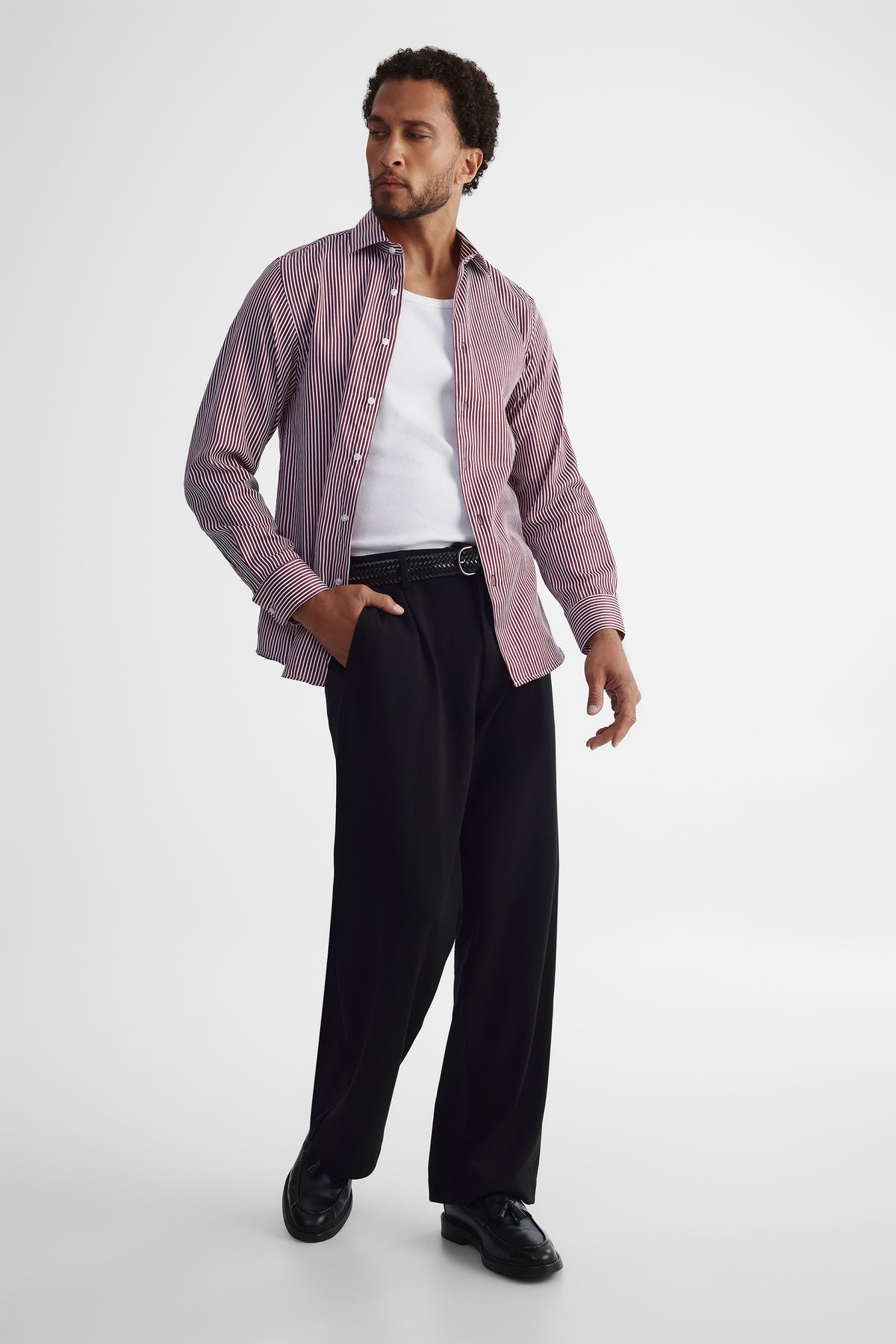 Chemise à manches longues - Homme && BOURGOGNE MULTI