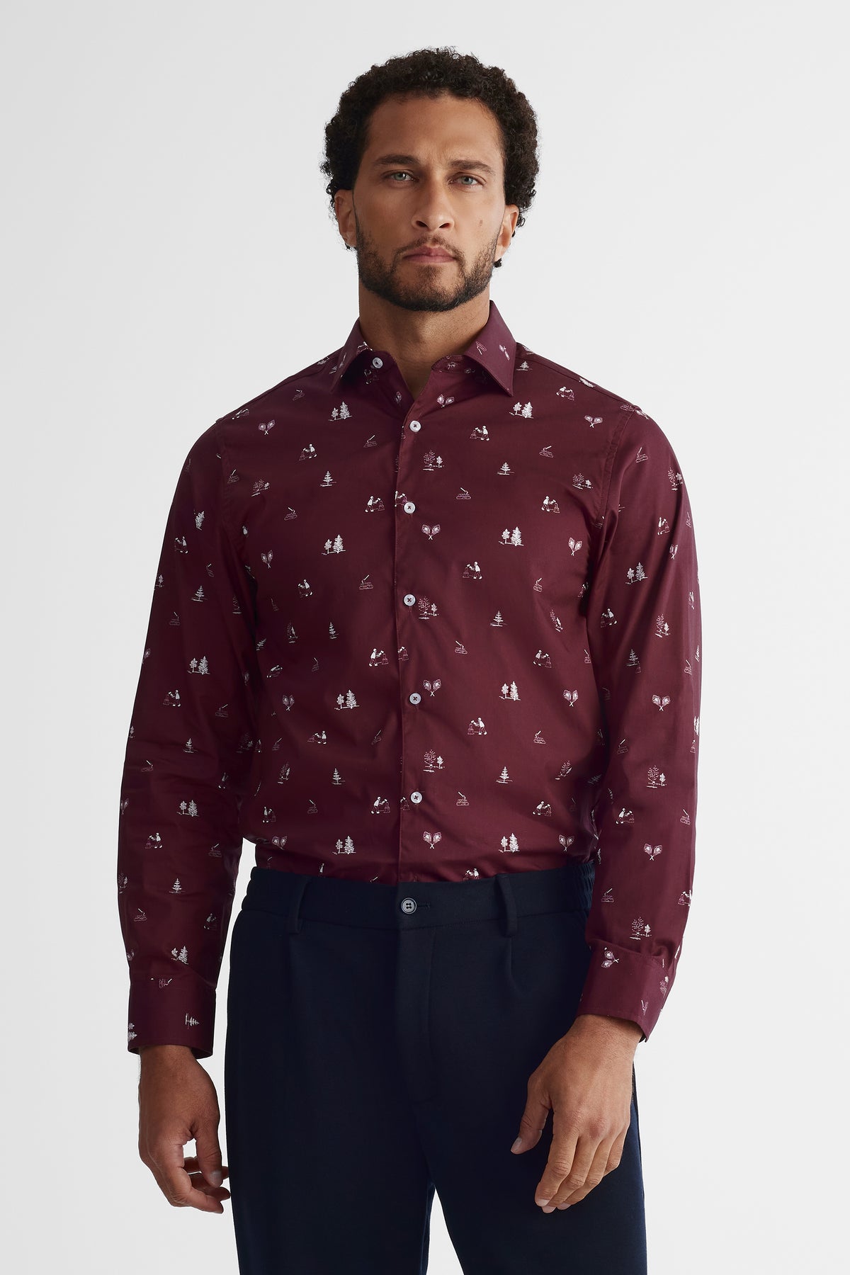 Chemise imprimée - Homme && BOURGOGNE MULTI