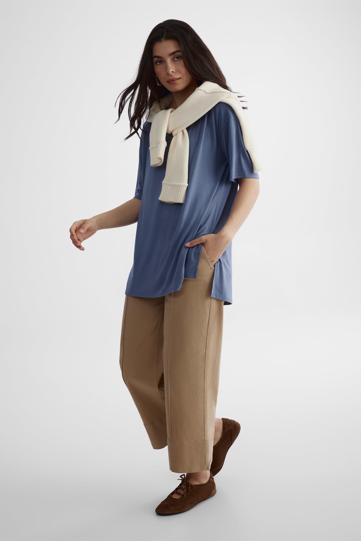 T-shirt à manches courtes - Femme && BLEU