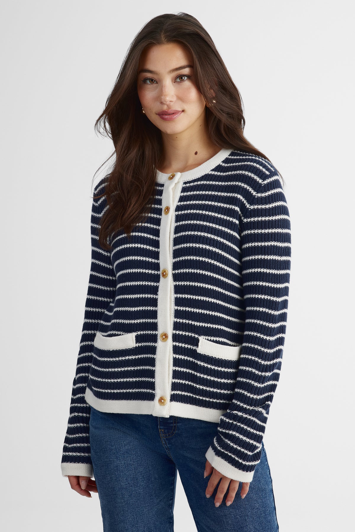 Cardigan confortable - Femme && MARIN/MULTI
