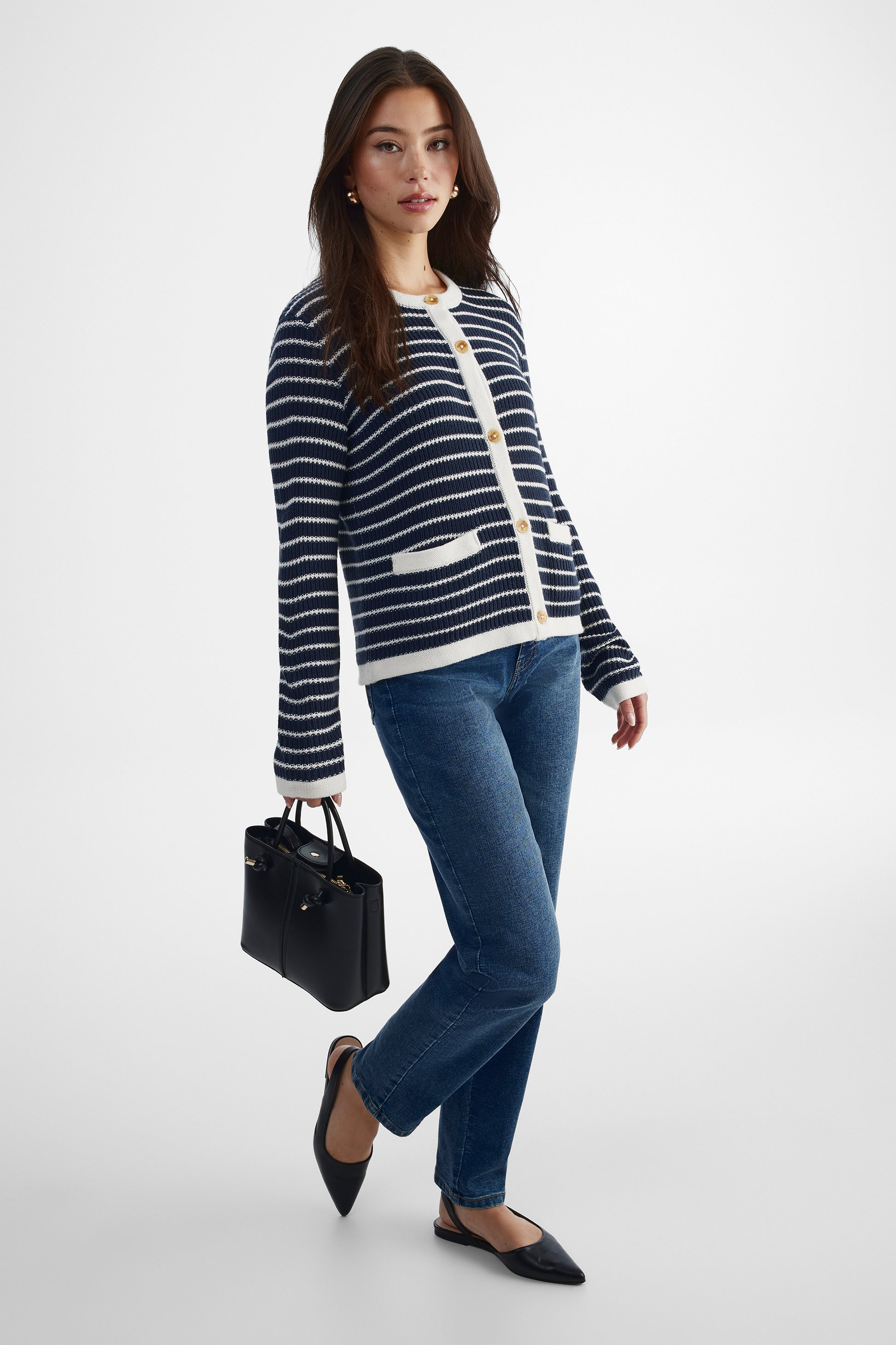 Cardigan confortable - Femme && MARIN/MULTI
