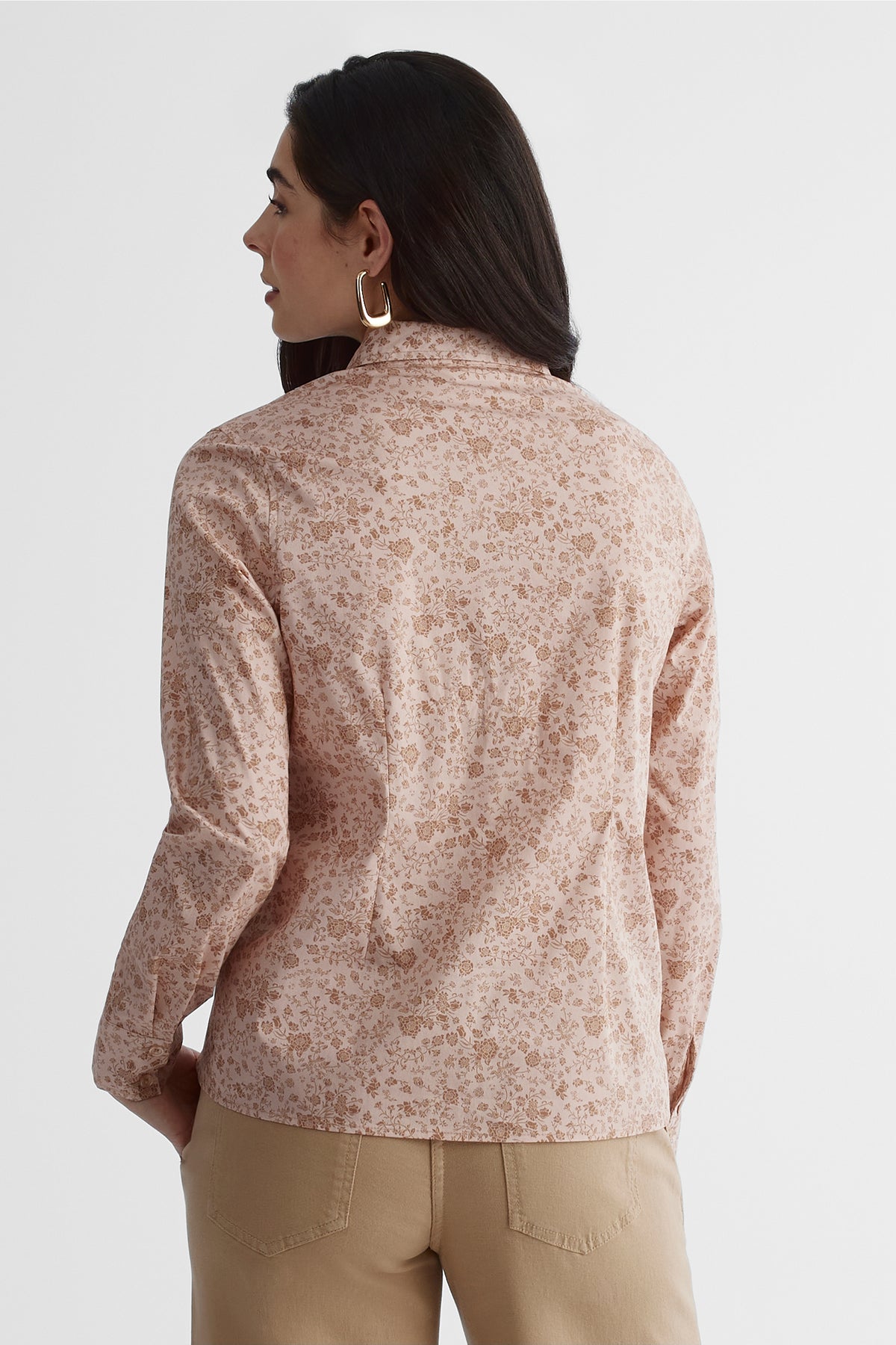 Chemisier à manches longues - Femme && BRUN/MULTI