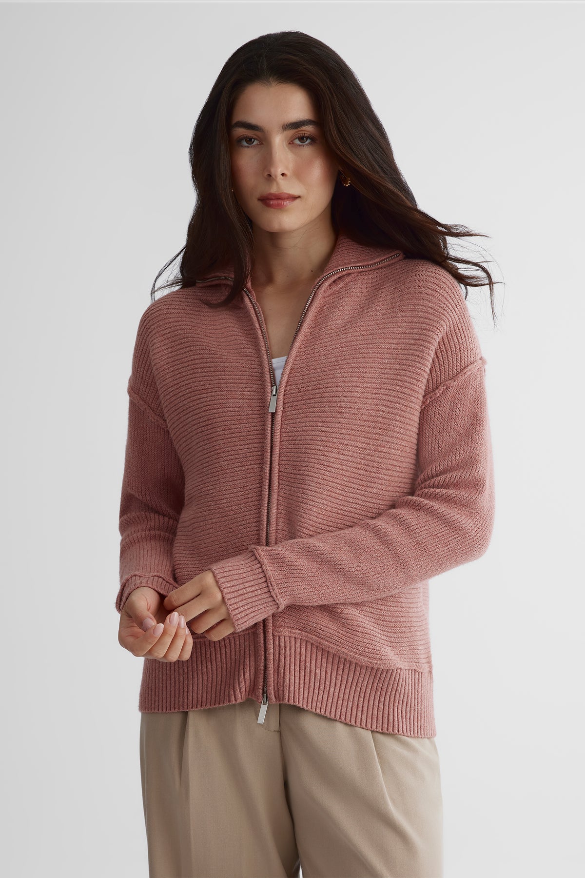 Cardigan confortable - Femme && BOURGOGNE
