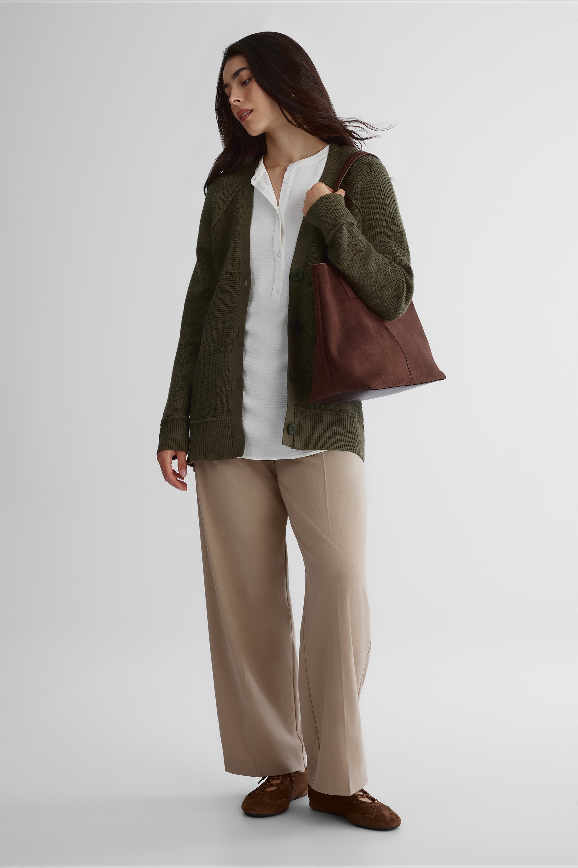 Cardigan confortable - Femme && OLIVE