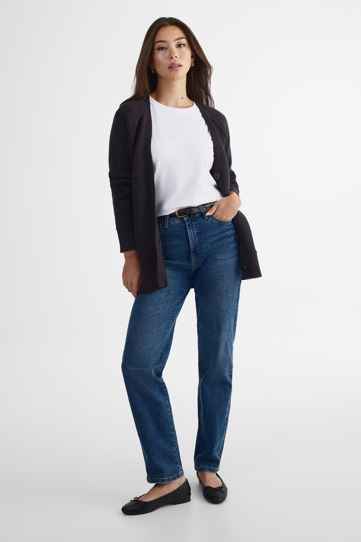 Cardigan confortable - Femme && GRIS FONCE