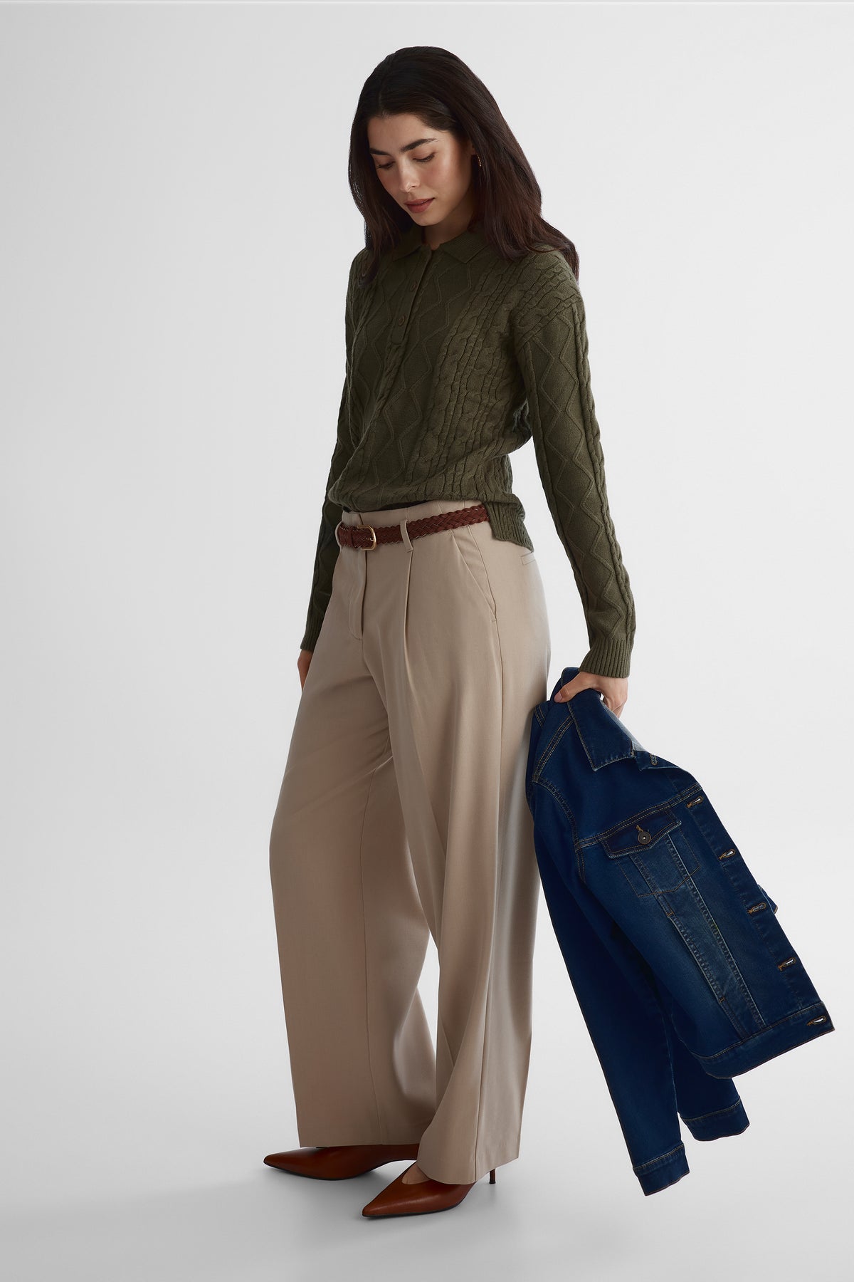Chandail en tricot confortable - Femme && OLIVE