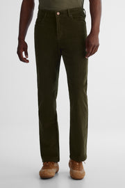 Pantalon en velours côtelé polyvalent - Homme && OLIVE