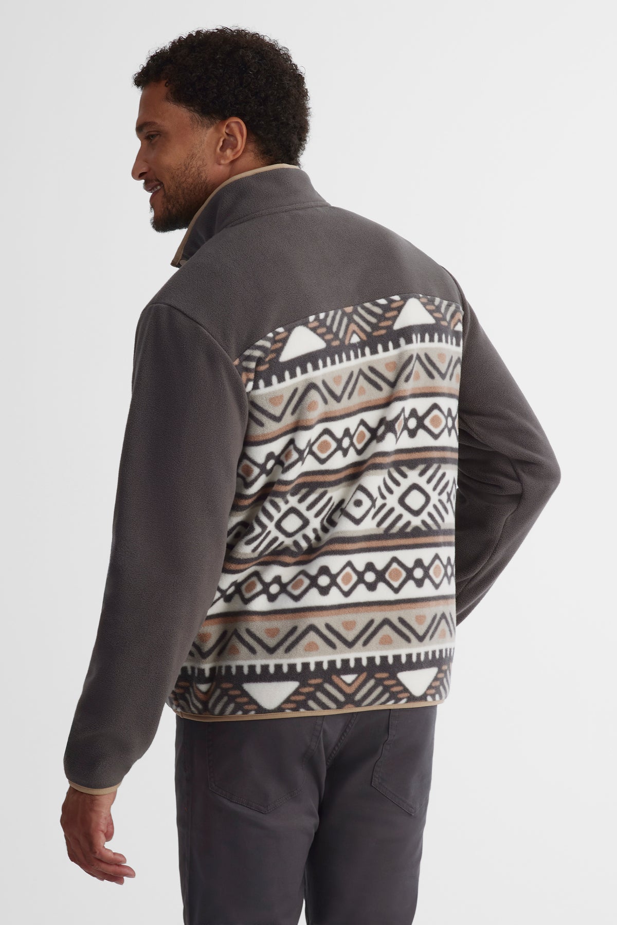 Chandail ouaté imprimé - Homme && BRUN/MULTI