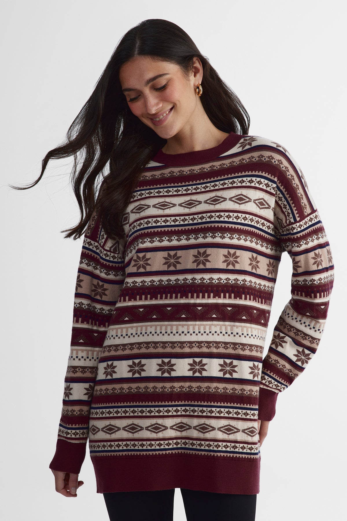 Chandail en tricot - Femme && ROUGE VIN