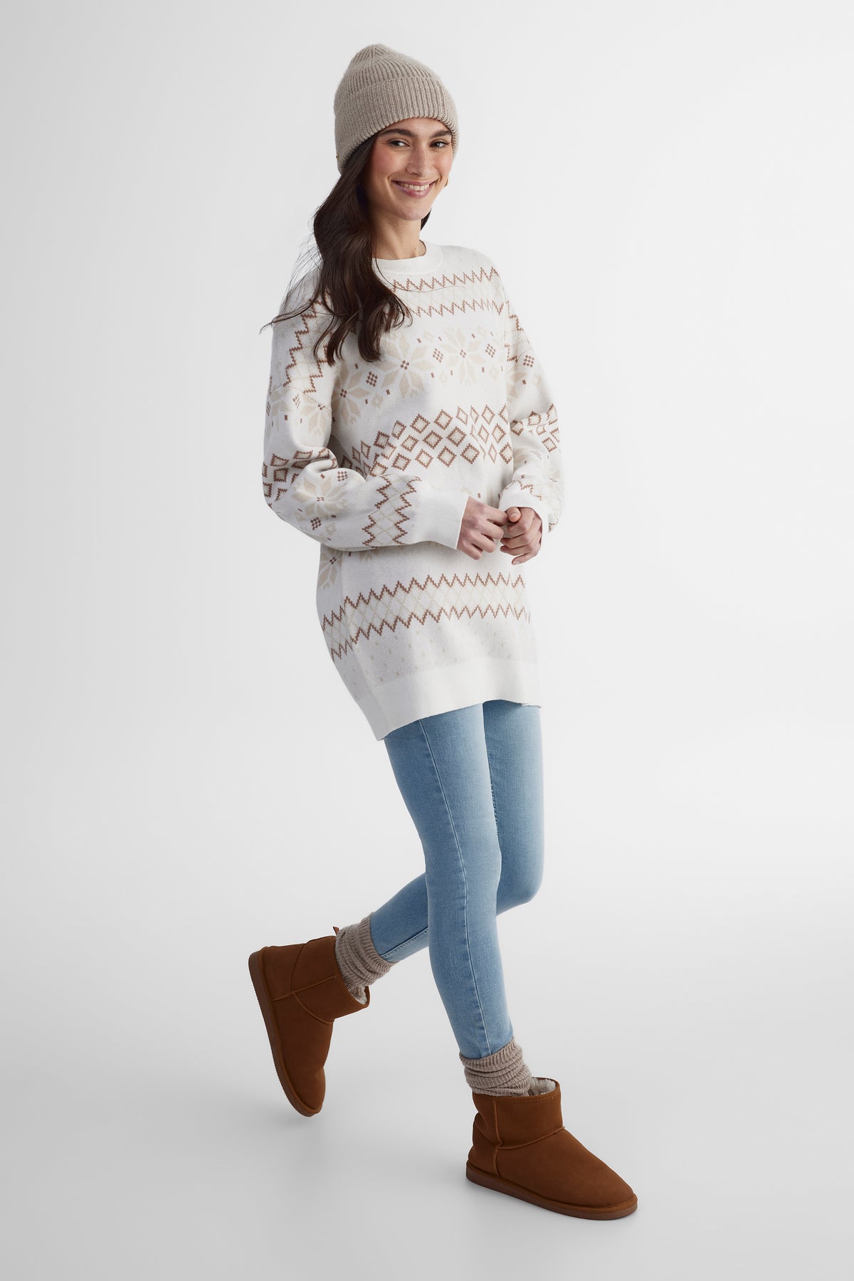 Chandail en tricot - Femme && BLANC CASSÉ/MULTI