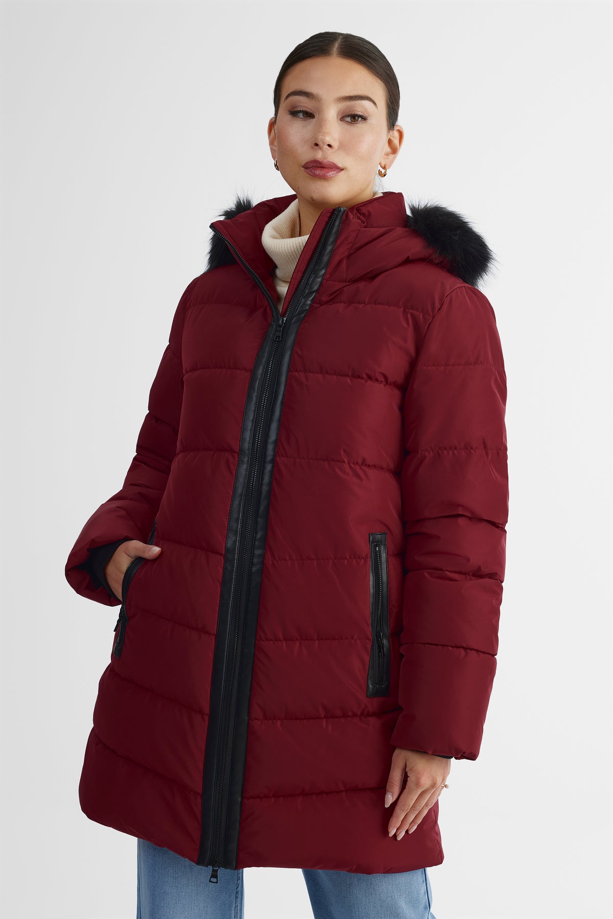 Manteau - Femme && ROUGE VIN