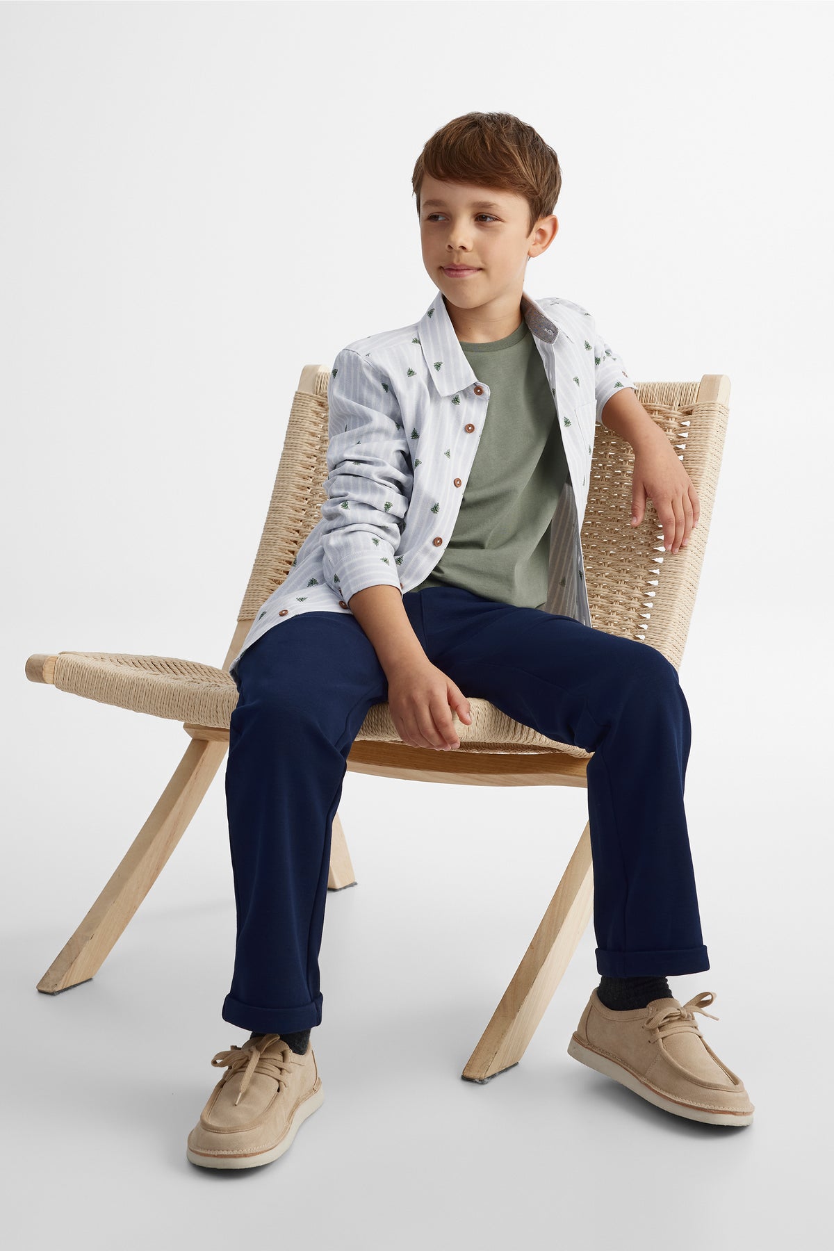 Chemise à manches longues - Ado garçon && BLEU MULTI