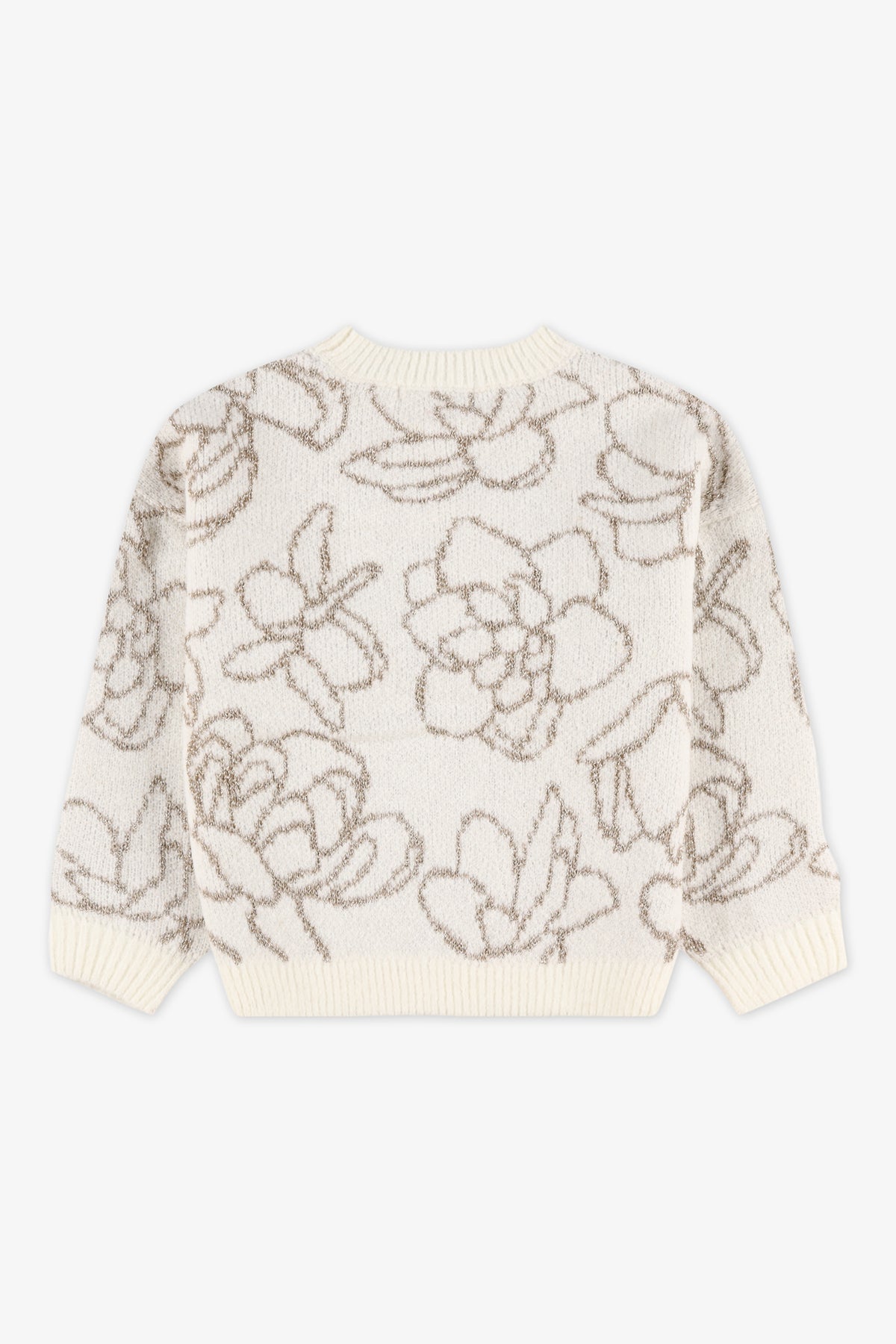 Chandail en tricot extensible - Enfant fille && BLANC CASSÉ/MULTI