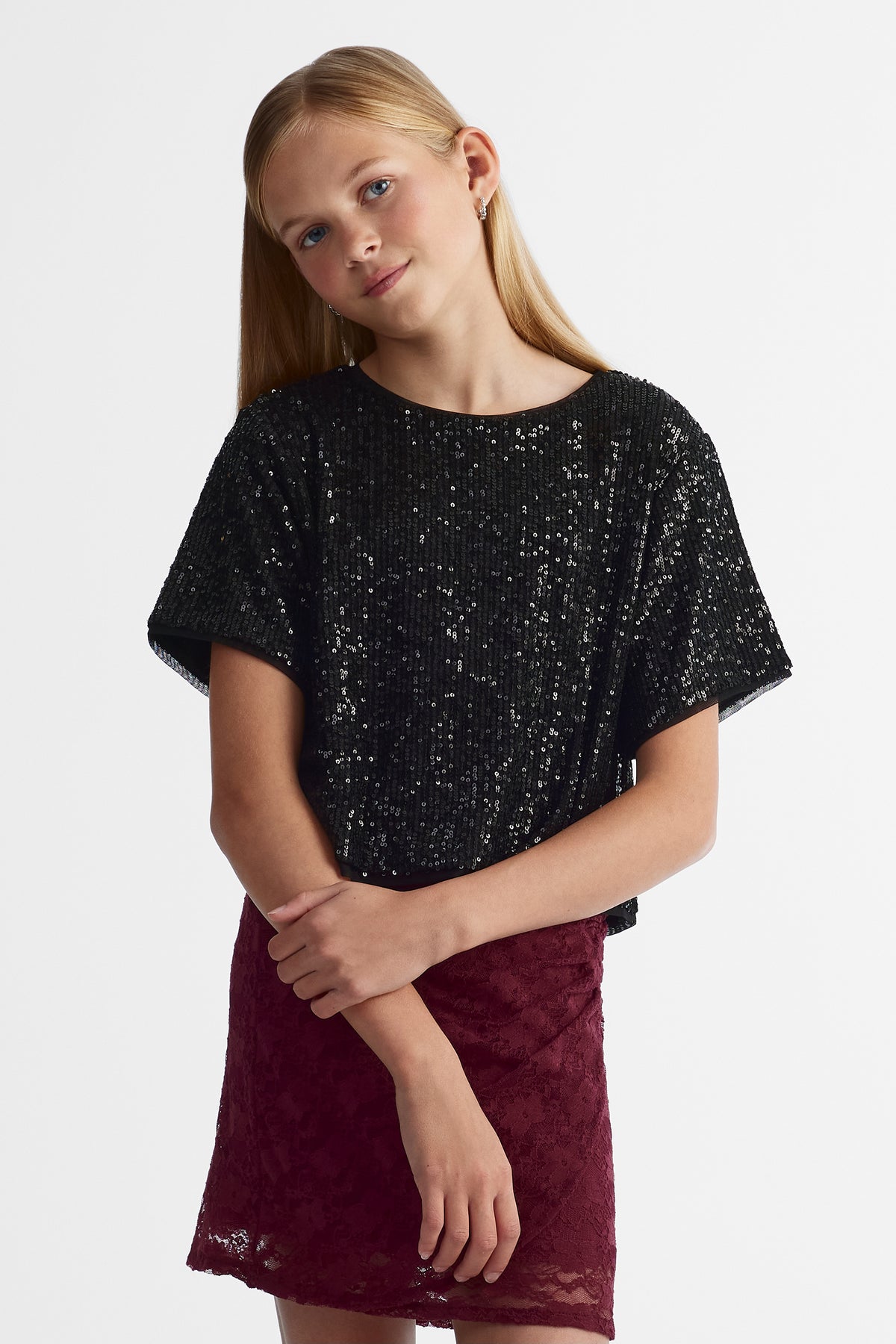 T-shirt extensible - Ado fille && NOIR
