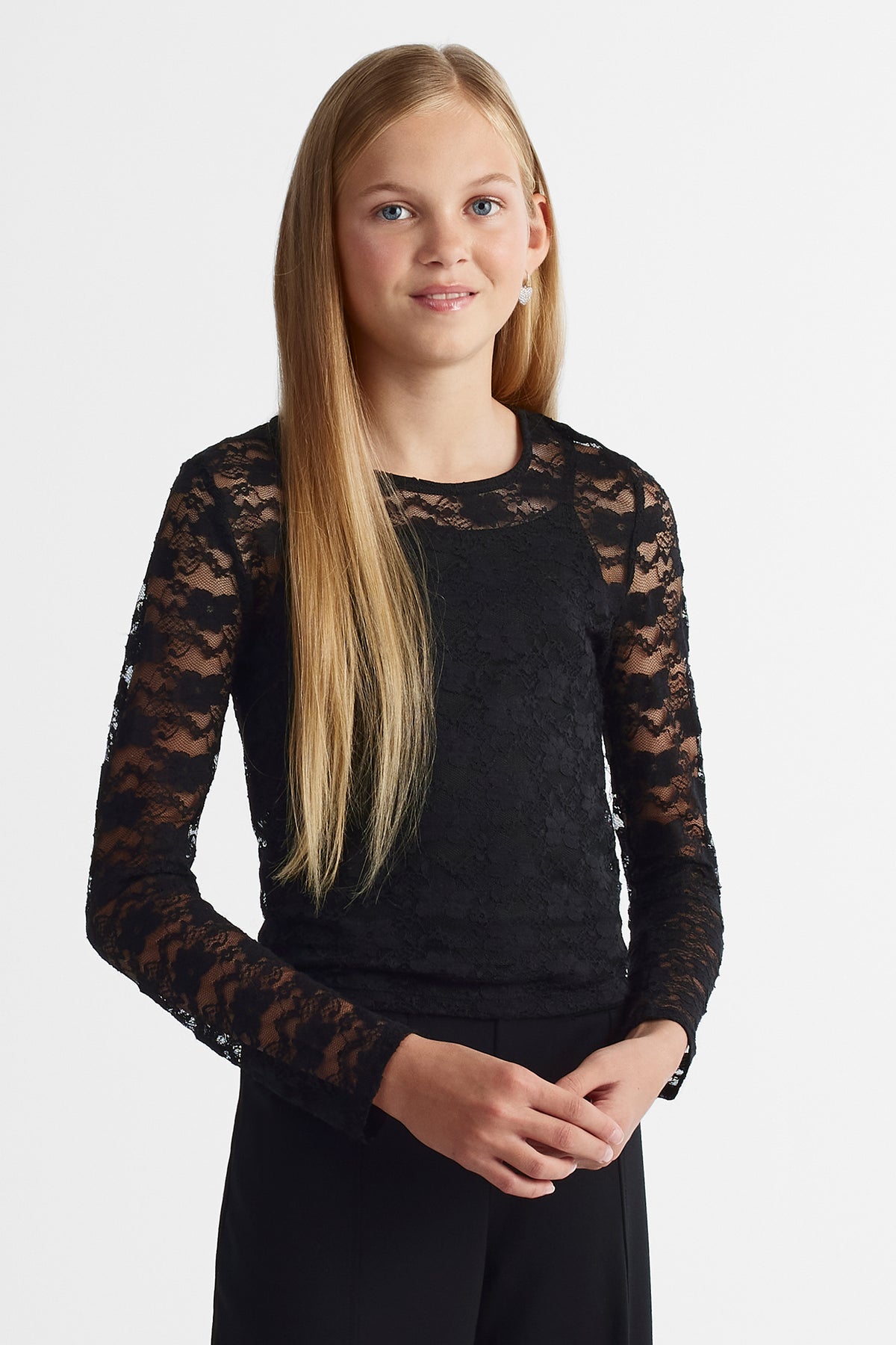 Chandail léger extensible - Ado fille && NOIR