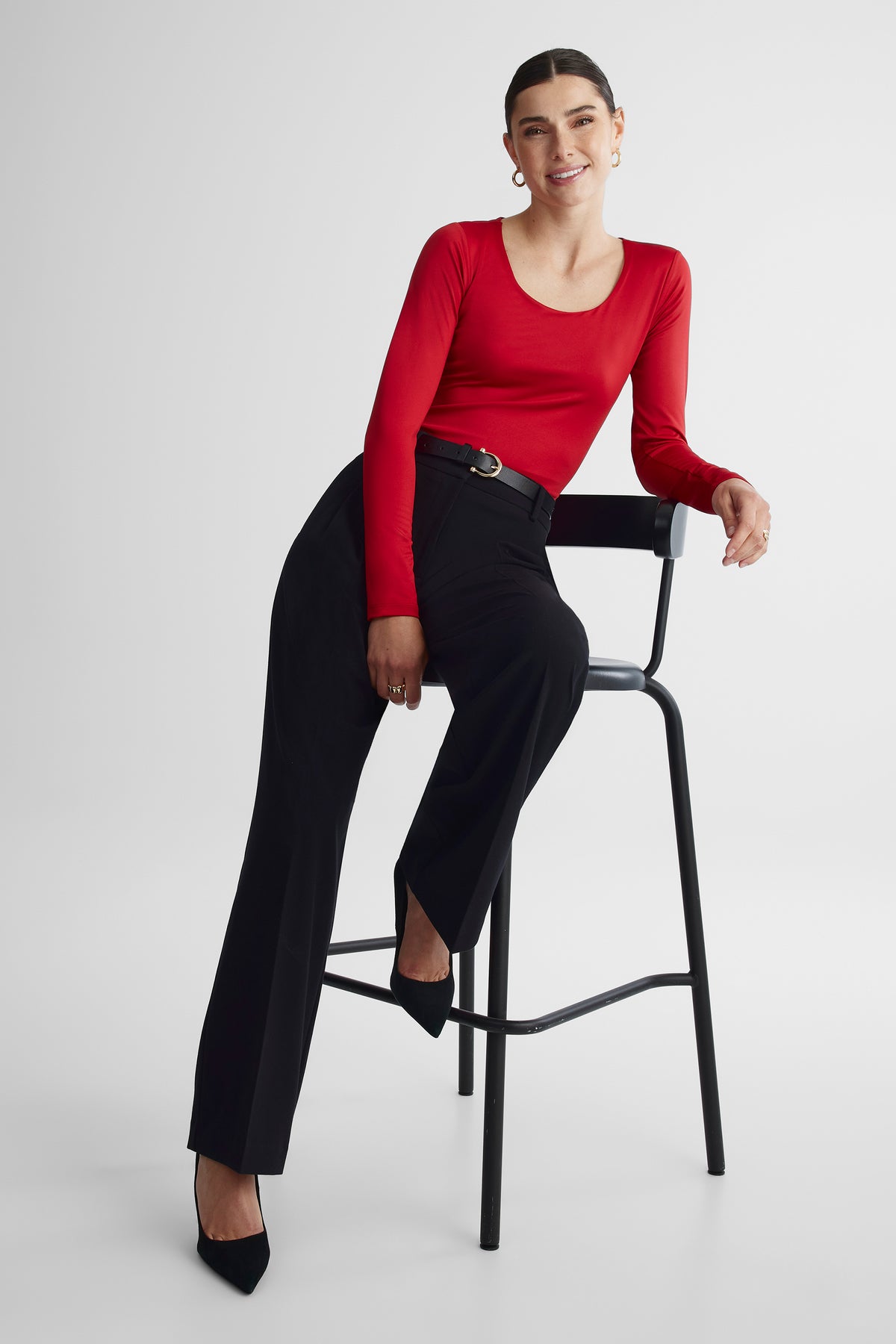 Chandail léger extensible - Femme && ROUGE