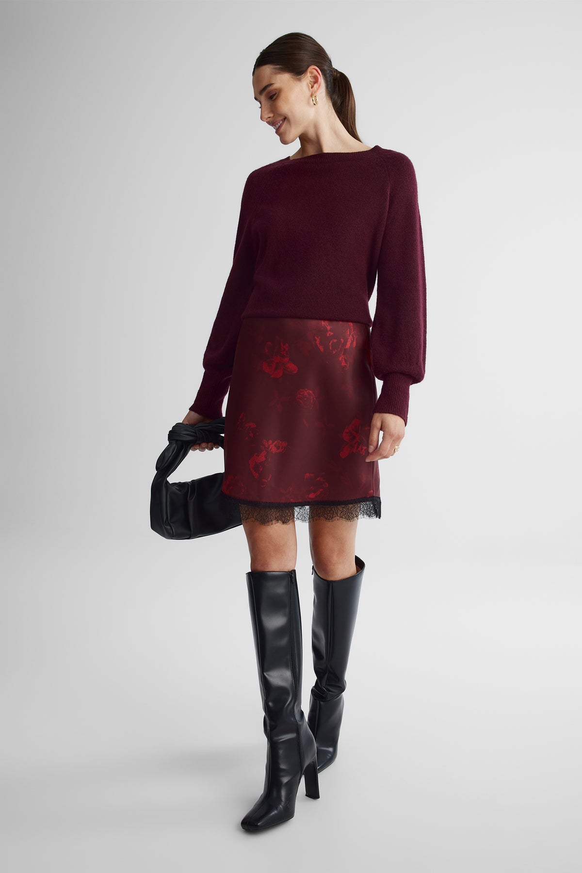 Jupe - Femme && BOURGOGNE MULTI