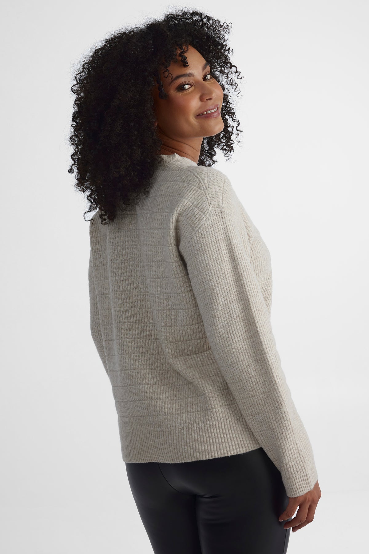 Chandail en tricot extensible - Femme && BEIGE
