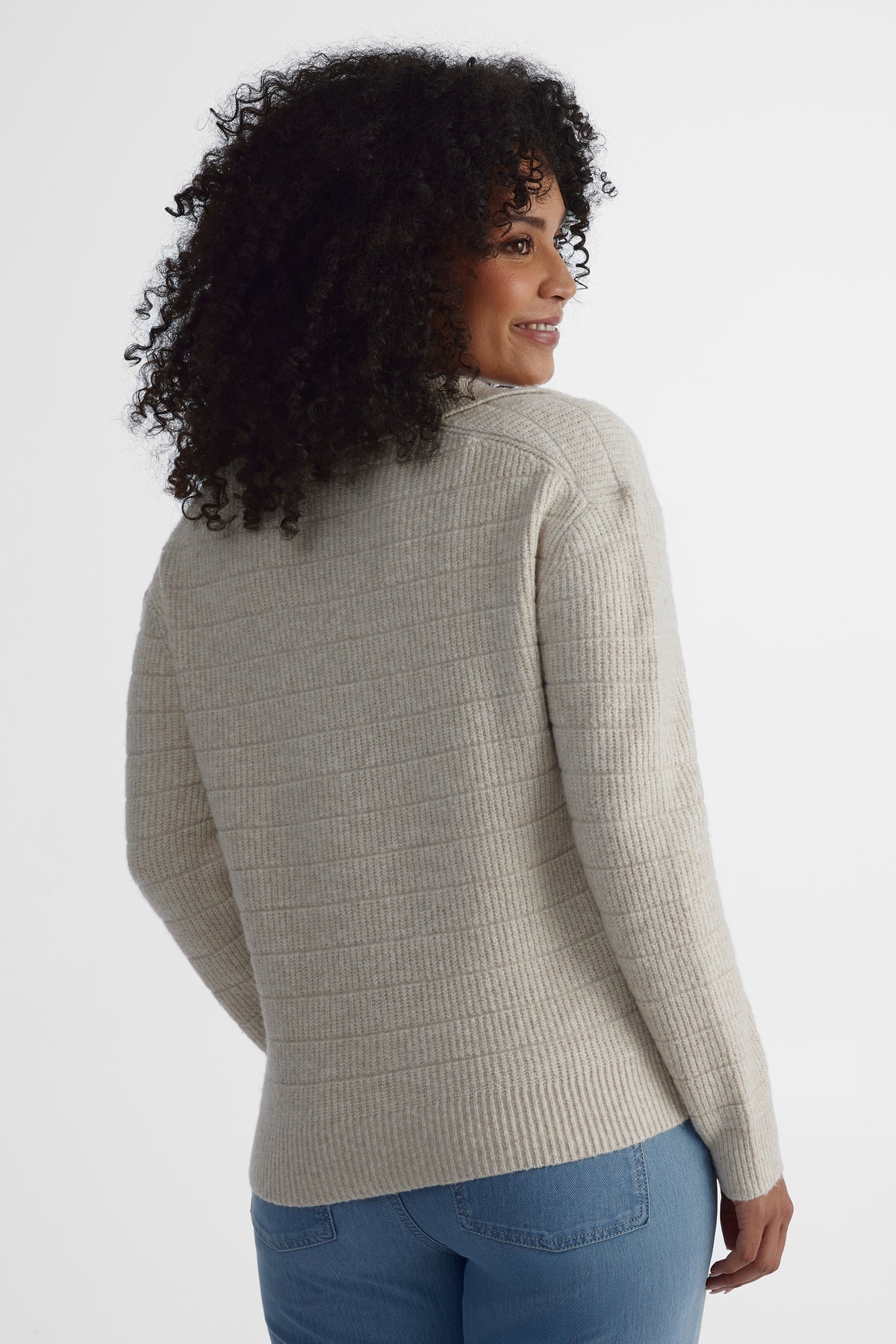Chandail en tricot extensible - Femme && BEIGE