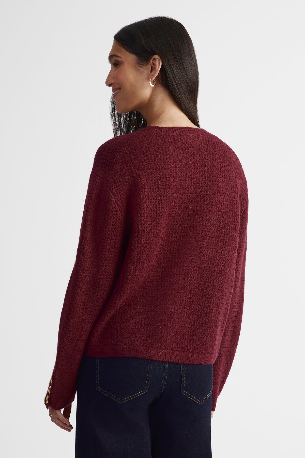 Chandail en tricot extensible - Femme && BOURGOGNE