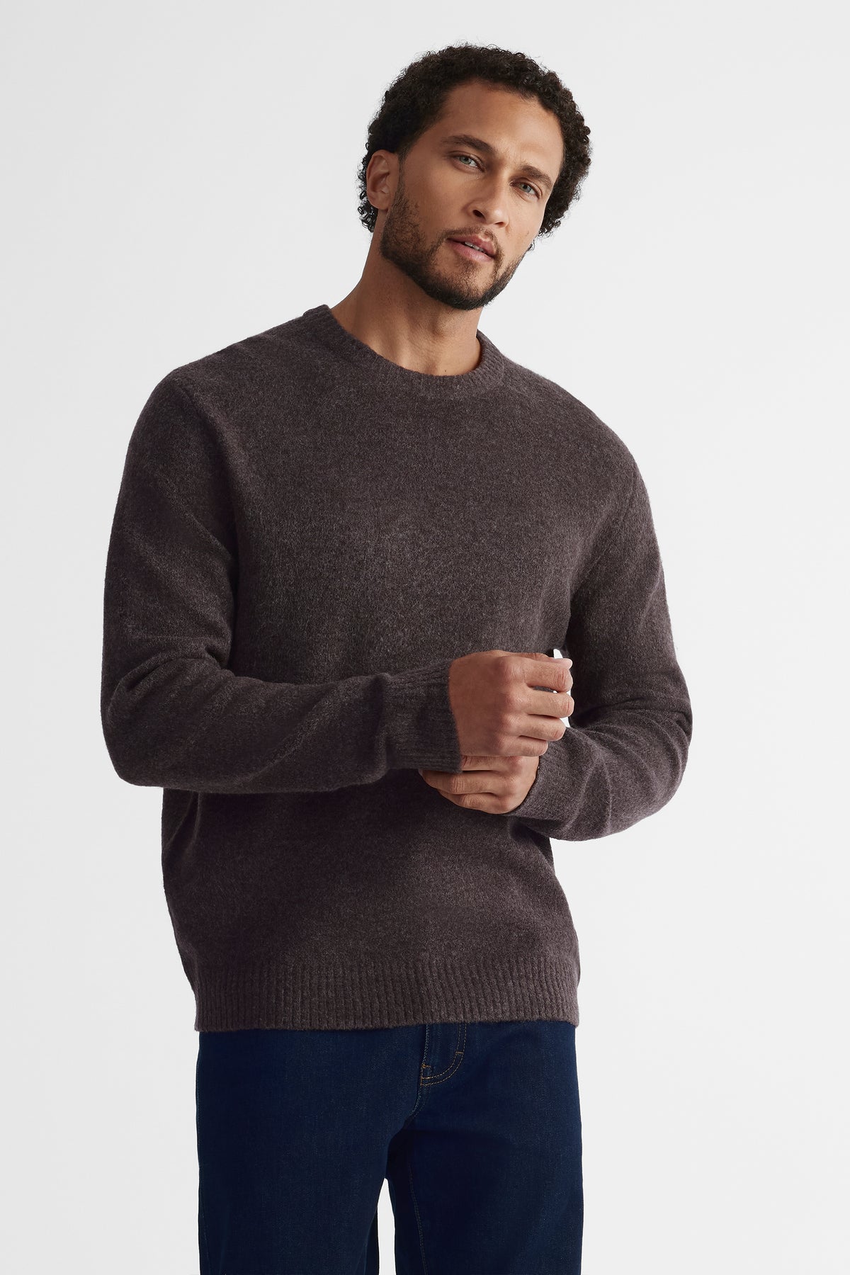 Chandail en tricot extensible - Homme && RAISIN