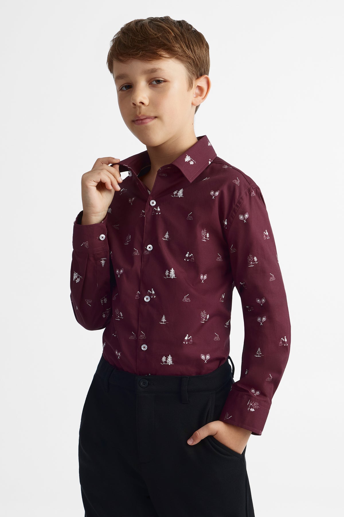 Chemise imprimée - Ado garçon && BOURGOGNE MULTI