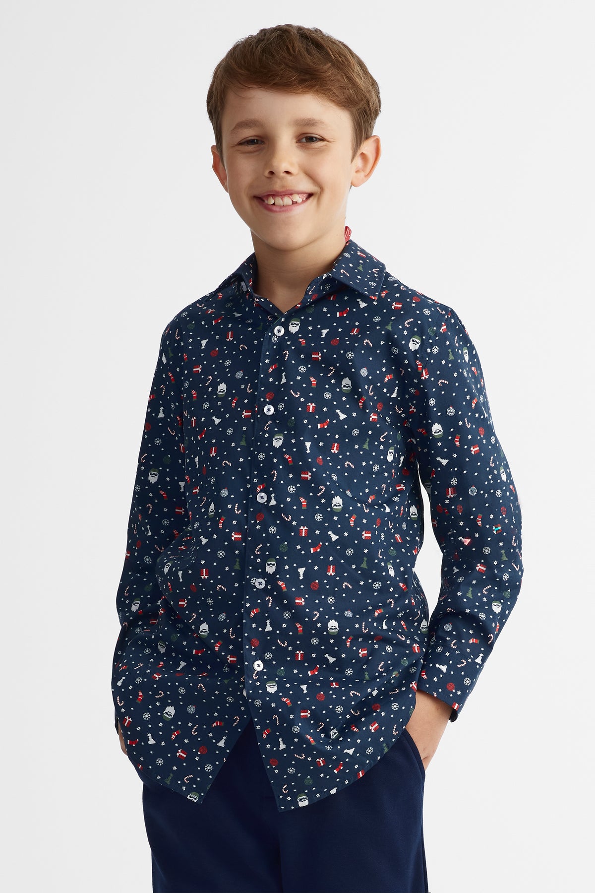 Chemise imprimée - Ado garçon && BLEU MARINE MUL