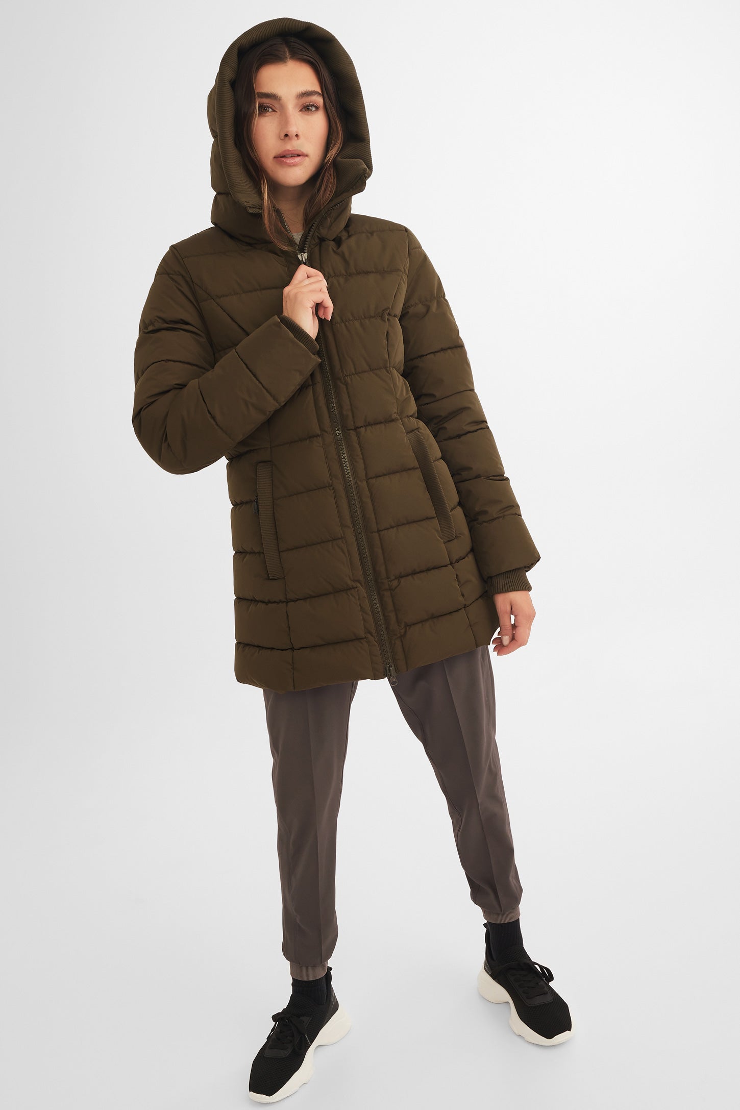 Manteau d'hiver long - Femme && BRUN