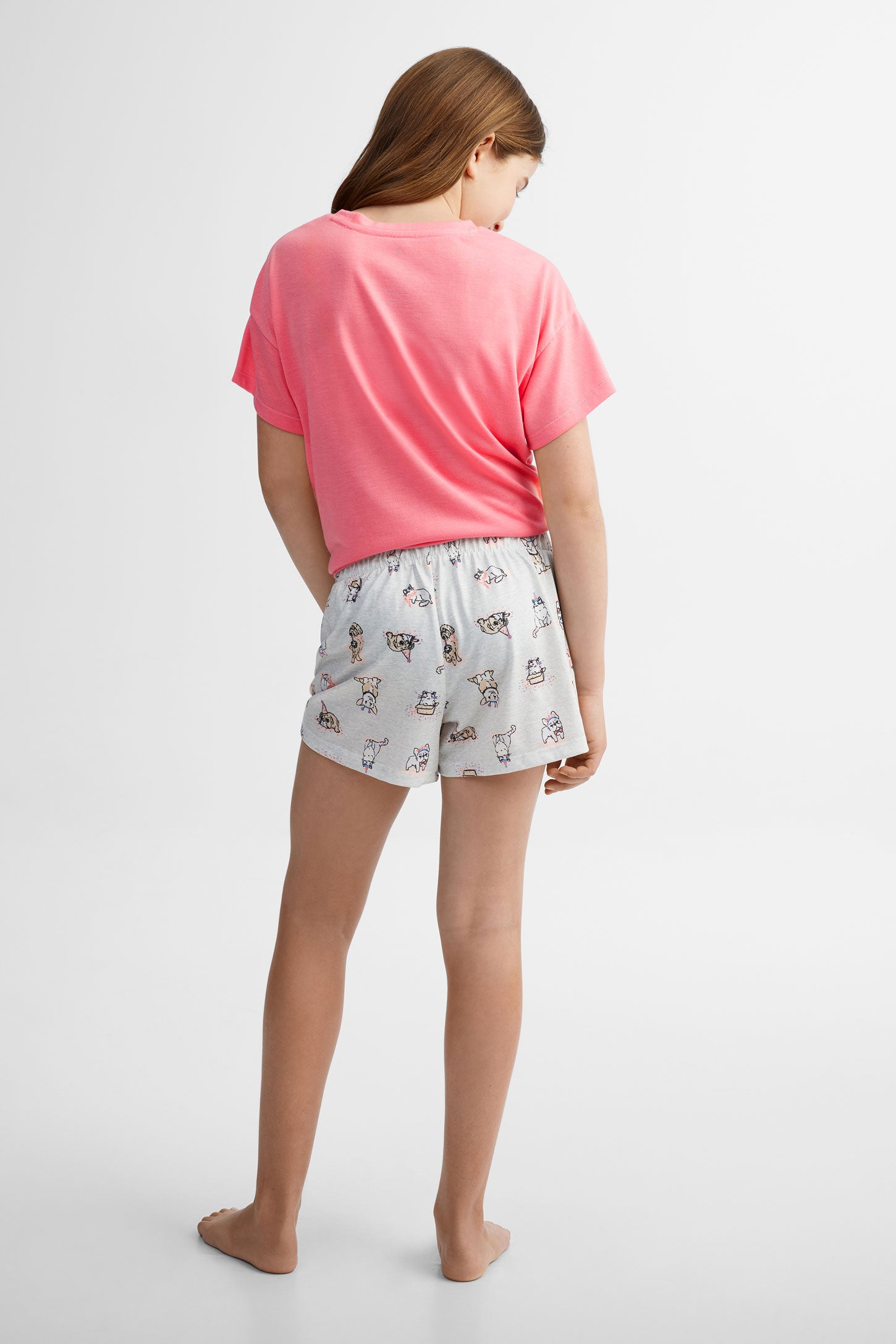 Lot de 2 shorts pyjama imprimés - Ado fille && GRIS MULTI