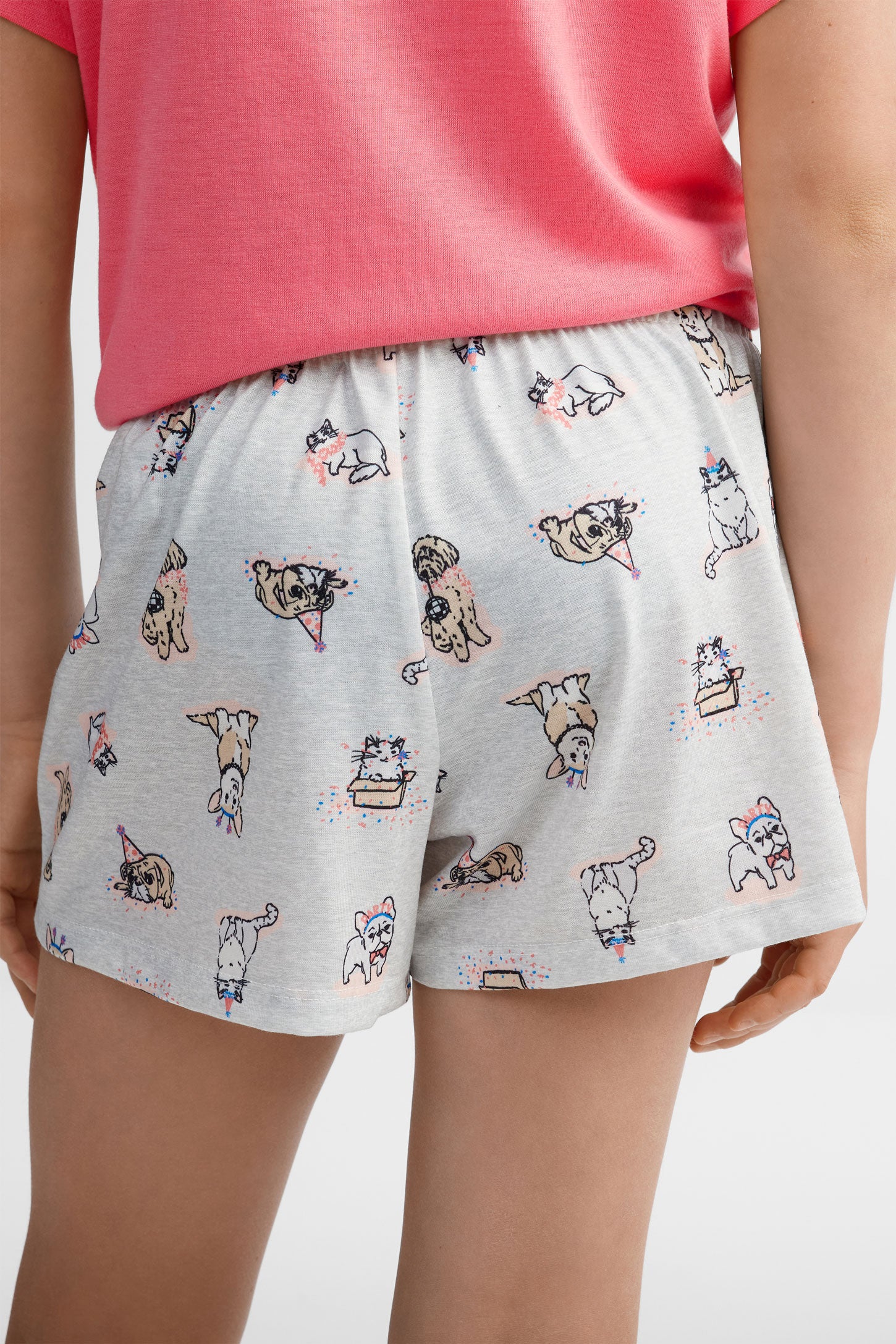 Lot de 2 shorts pyjama imprimés - Ado fille && GRIS MULTI