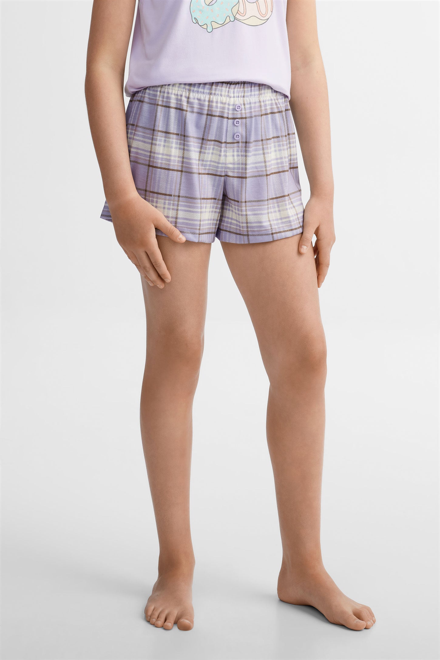 Lot de 2 shorts pyjama imprimés - Ado fille && BLEU MARINE MUL