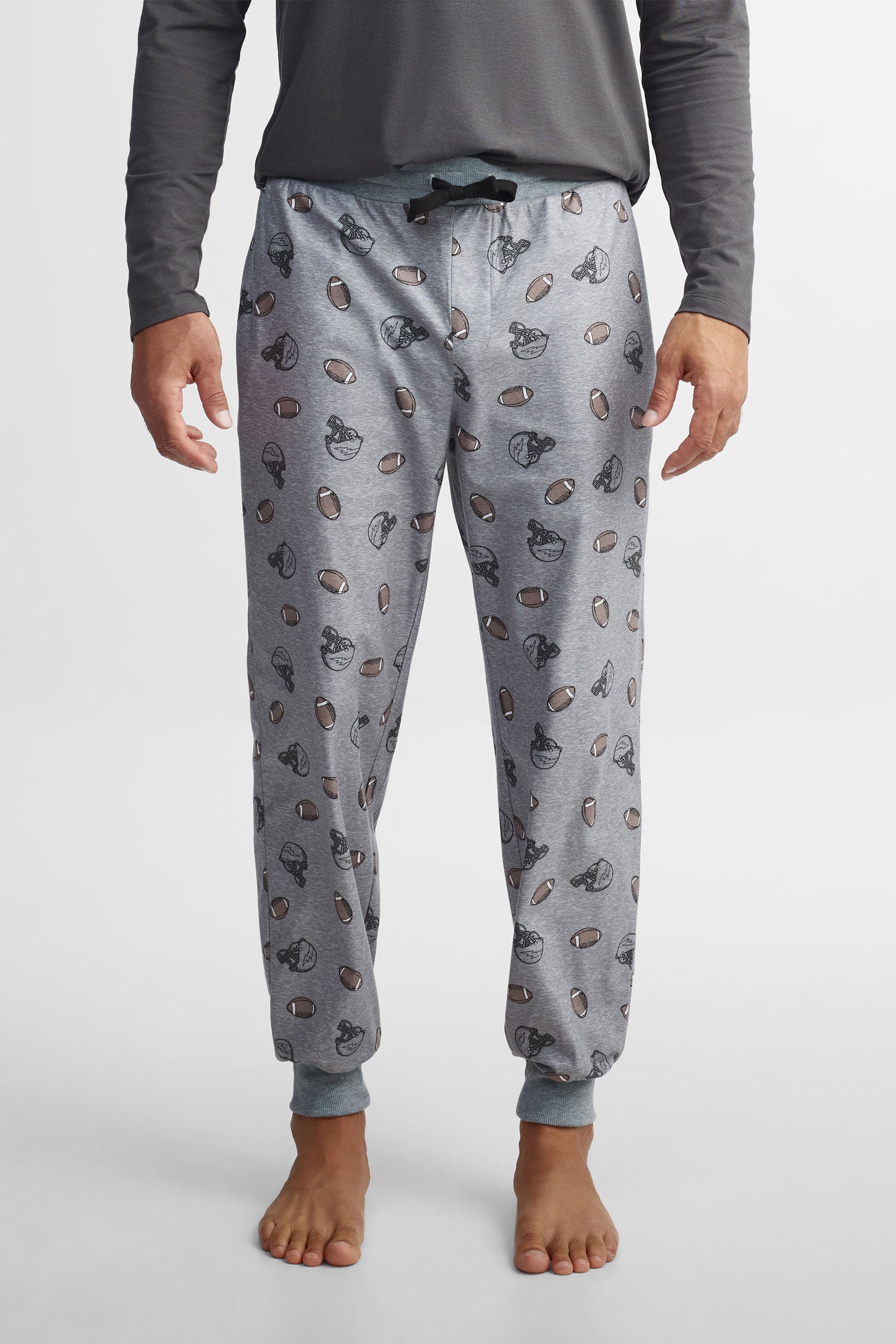 Pantalon pyjama à carreaux en flanelle, 2/40$ - Homme && GRIS MULTI
