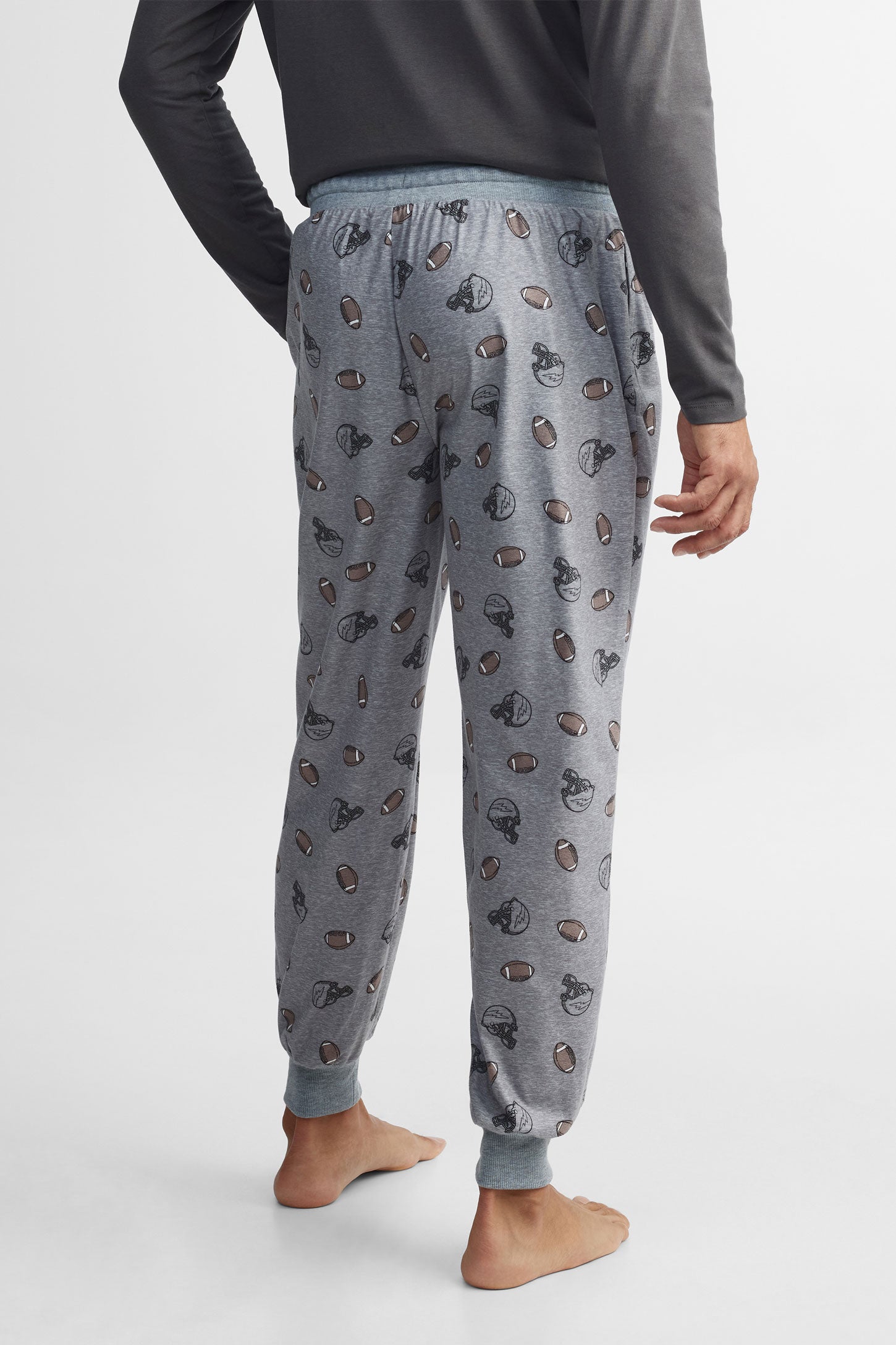 Pantalon pyjama à carreaux en flanelle, 2/40$ - Homme && GRIS MULTI